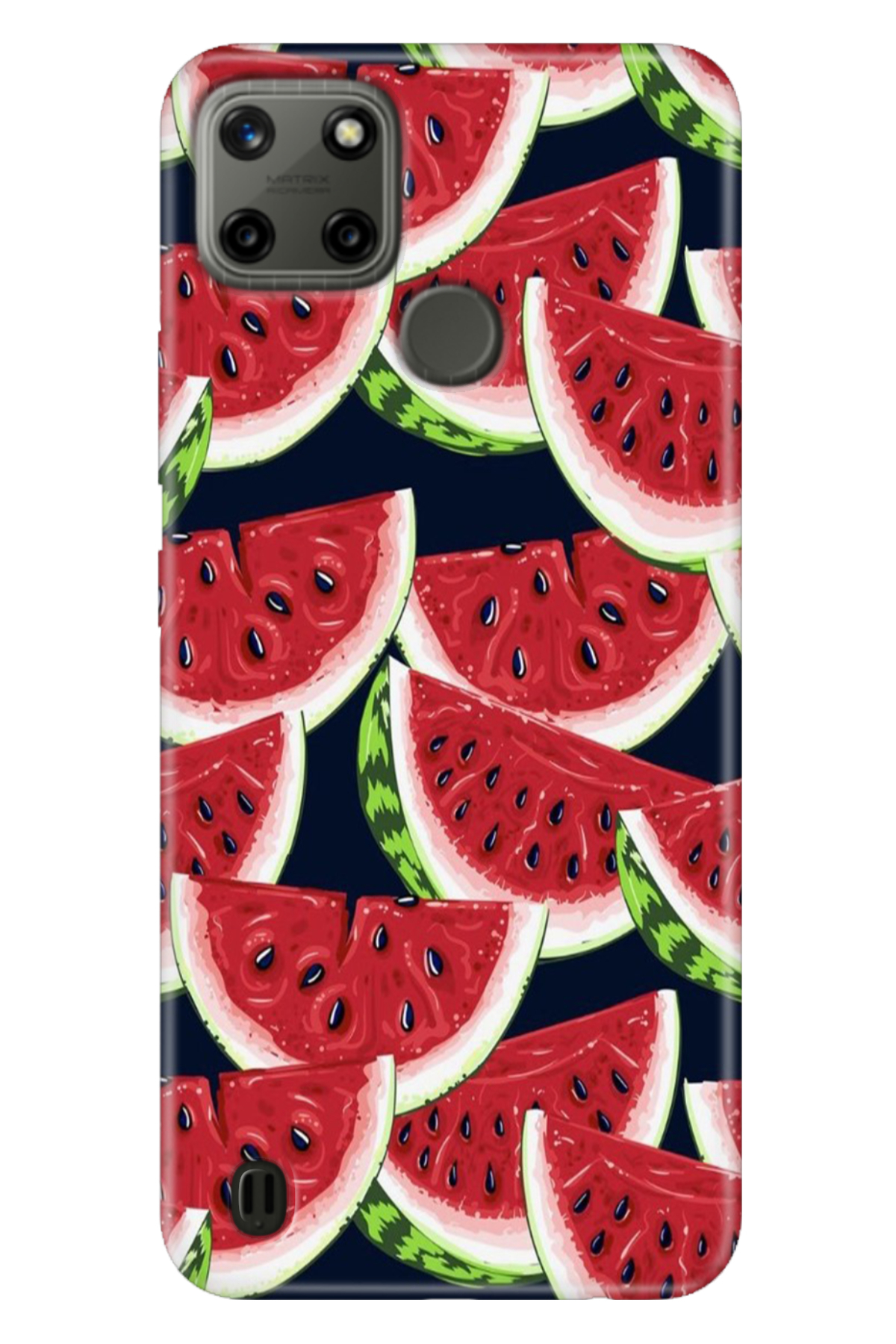 Realme C21Y - Realme C25Y Sheath Colorful TPU UV Printed Patterned Silicone Watermelon