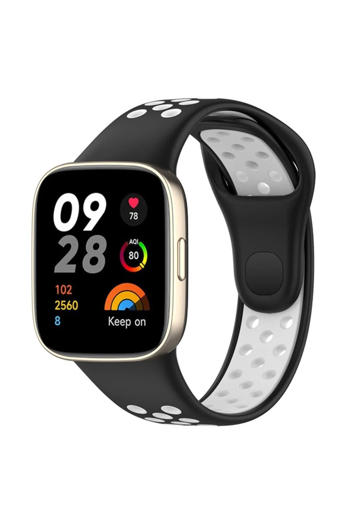 NewFace Xiaomi Redmi Watch 3 Spor Delikli Kordon - Siyah-Gri MRAYD