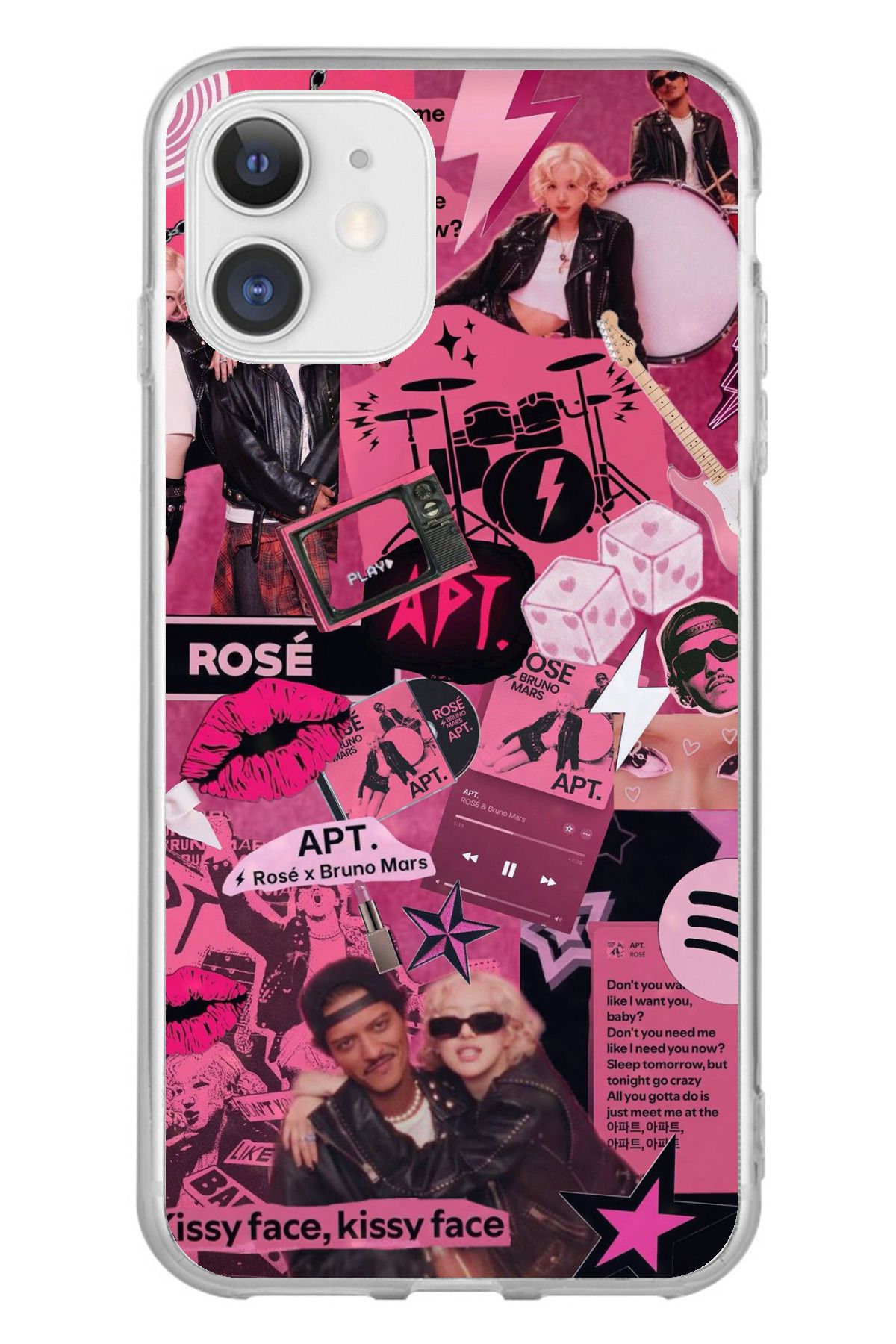 TechTree iPhone 11 Uyumlu Blackpink Kolaj Şeffaf Silikon Kılıf