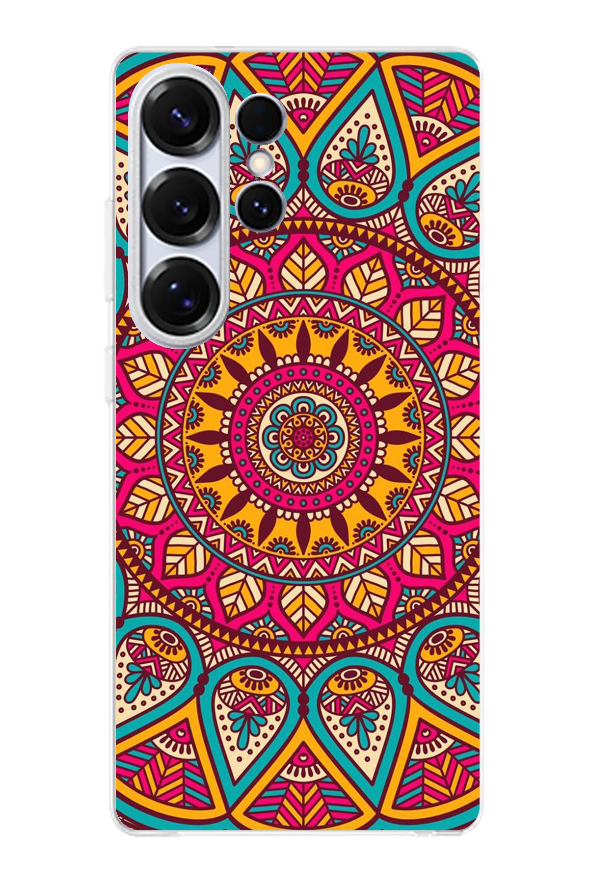 TechTree Samsung Galaxy S25 ULTRA Uyumlu Mandala Şeffaf Silikon Kılıf