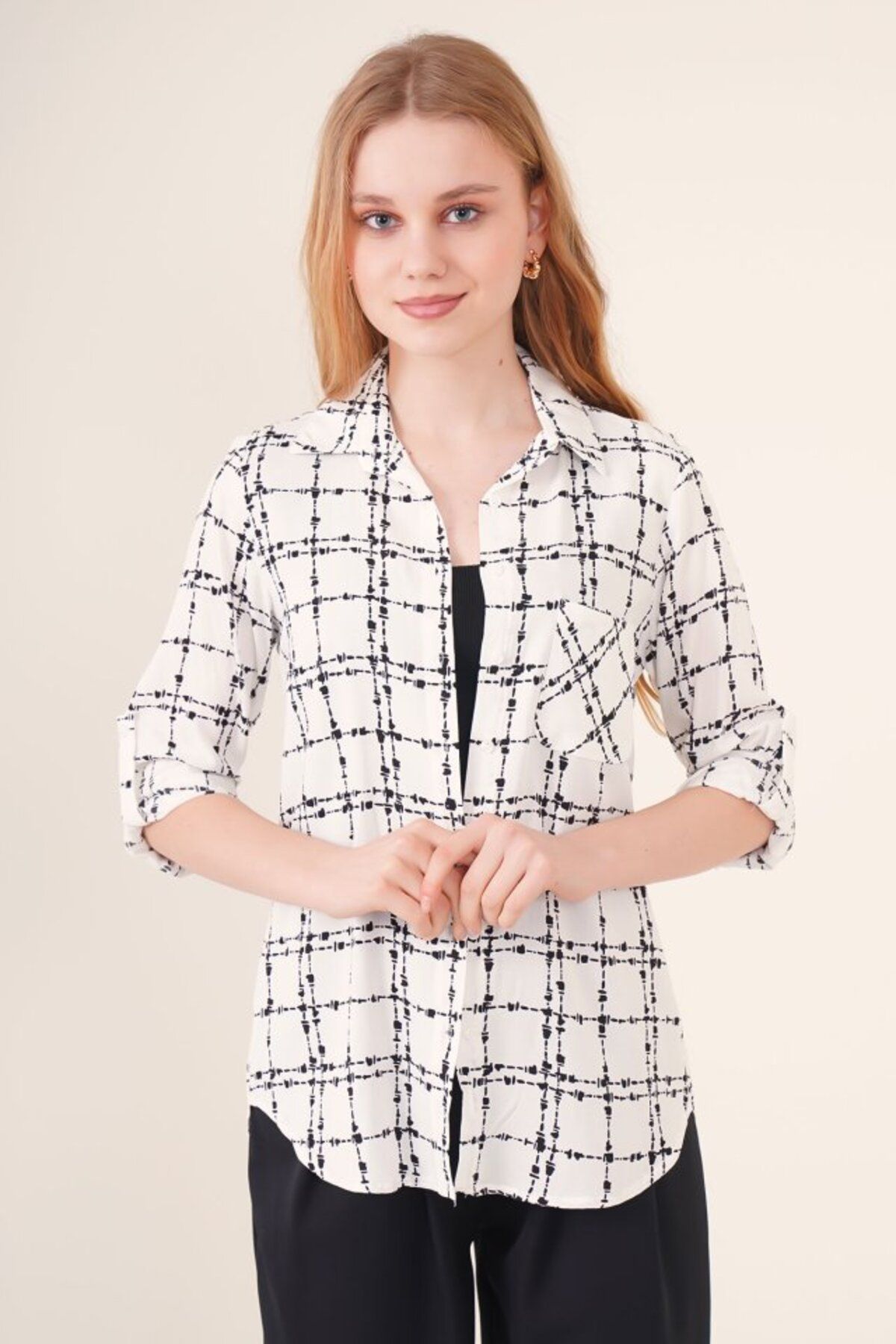 ARUZ MODA 3639 TEK CEPLİ GÖMLEK - A.Beyaz