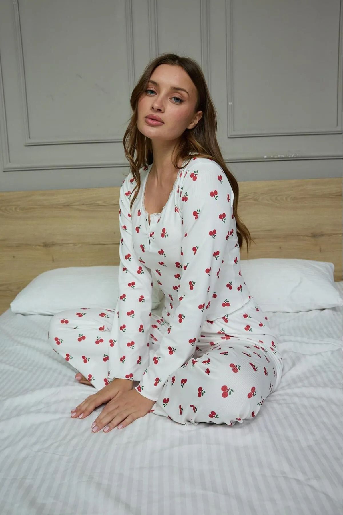 Ardassior Vişneli Pijama Takımı Strawberry Fields