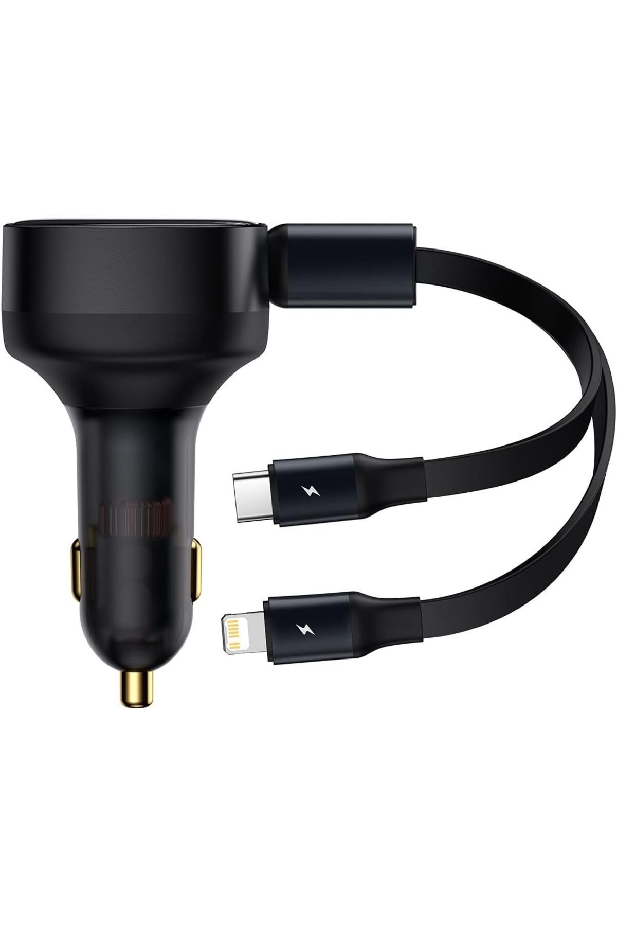 STOREMAX nffastore Enjoyment Uzatılabilir 2'si 1 arada Araç Şarj Adaptörü C+L 30W, Siyah Star Collection