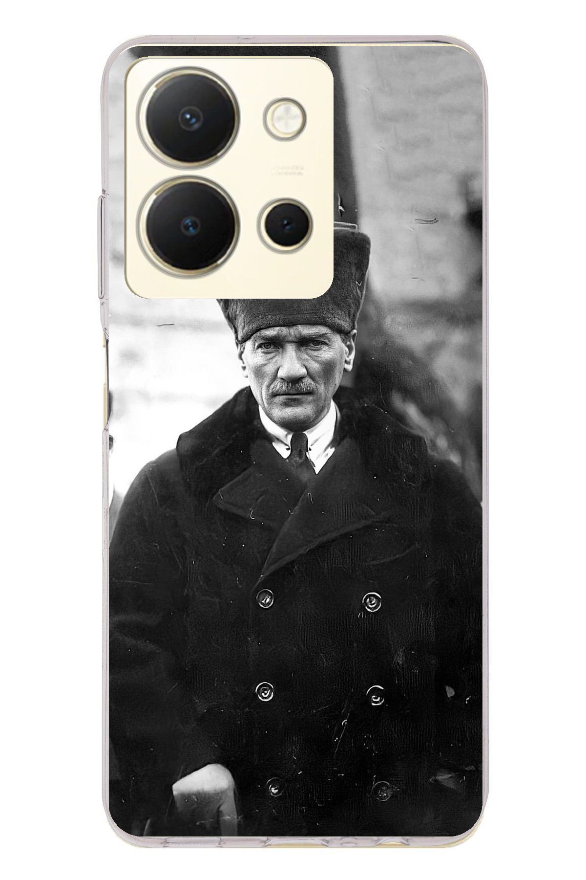 TechTree Vivo Y36 Uyumlu Mustafa Kemal Atatürk Portre Şeffaf Silikon Kılıf