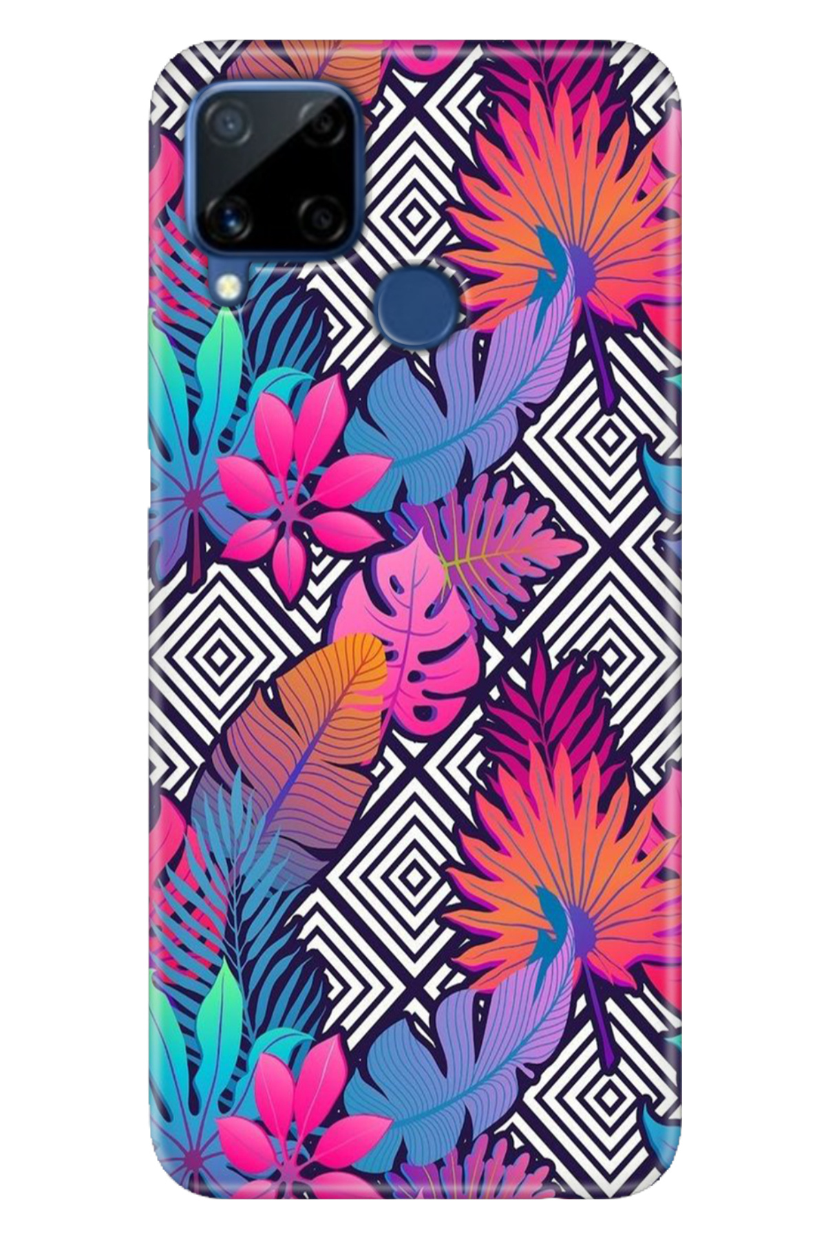 Realme C15 Sheath Patterned Silicone Color TPU UV Botanical