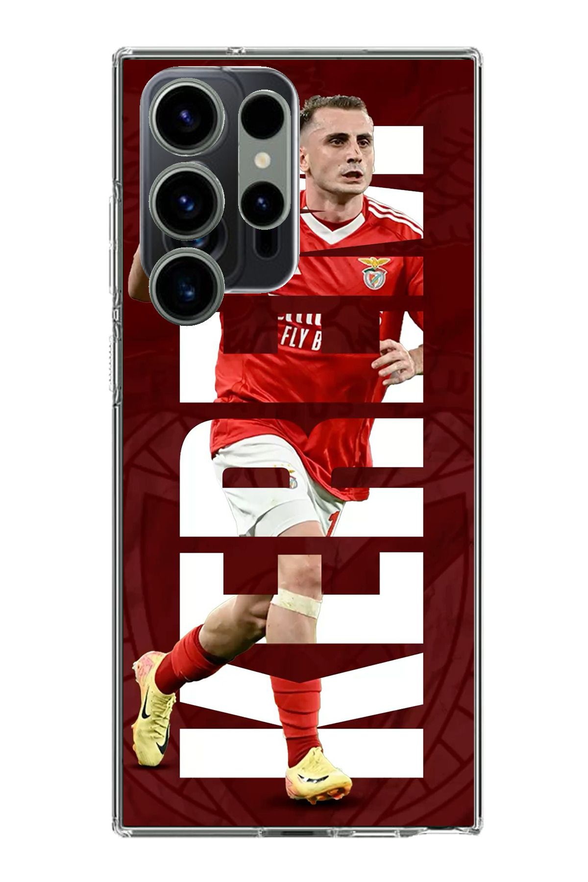 TechTree Samsung Galaxy S23 Ultra Uyumlu Kerem Aktürkoğlu Benfica Şeffaf Silikon Kılıf