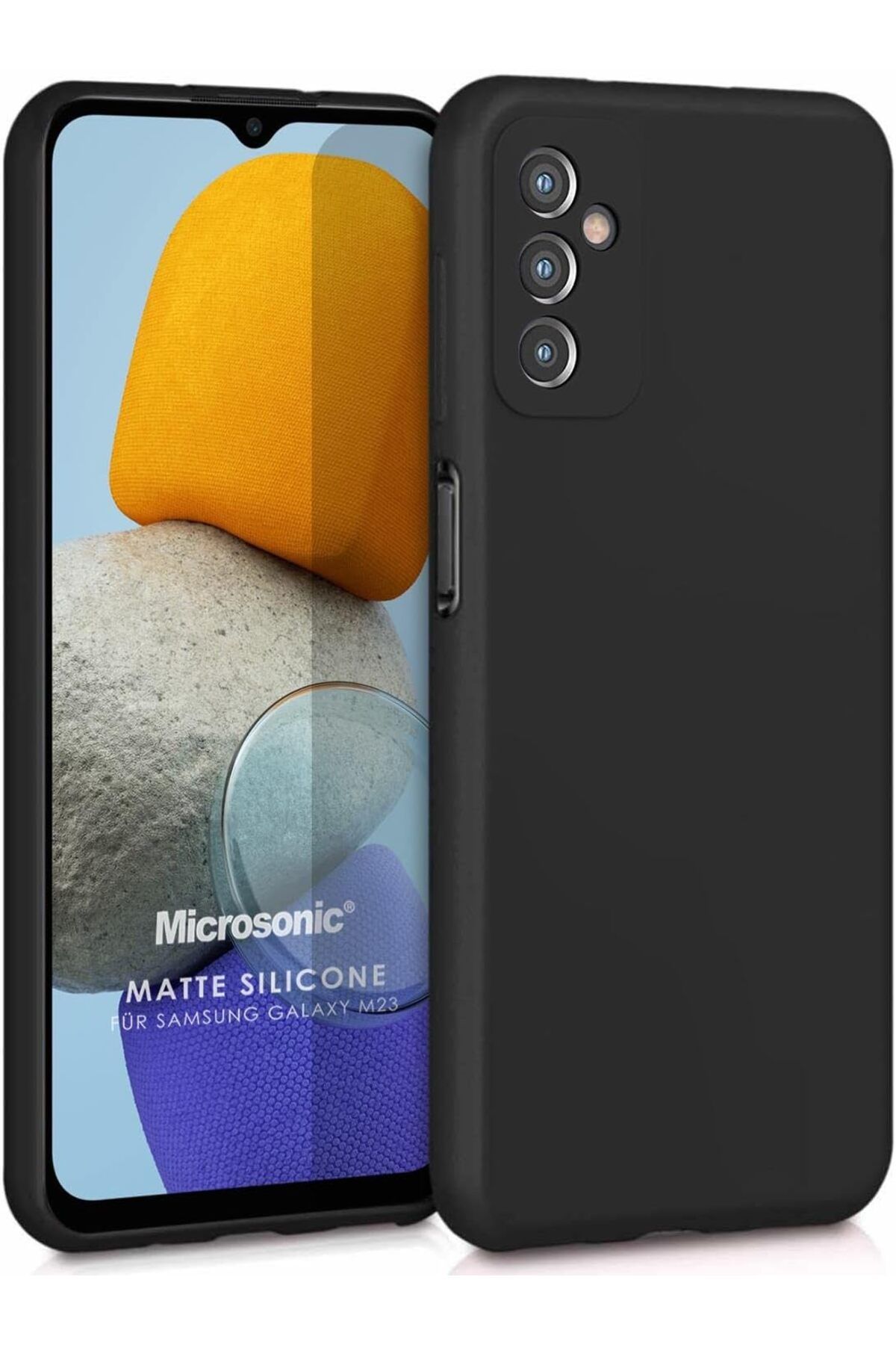 STOREMAX htpshopmx Matte Silicone Galaxy M23 için Kılıf Siyah [Galaxy M23 ile Uyumlu Kılıf - Siyah] str