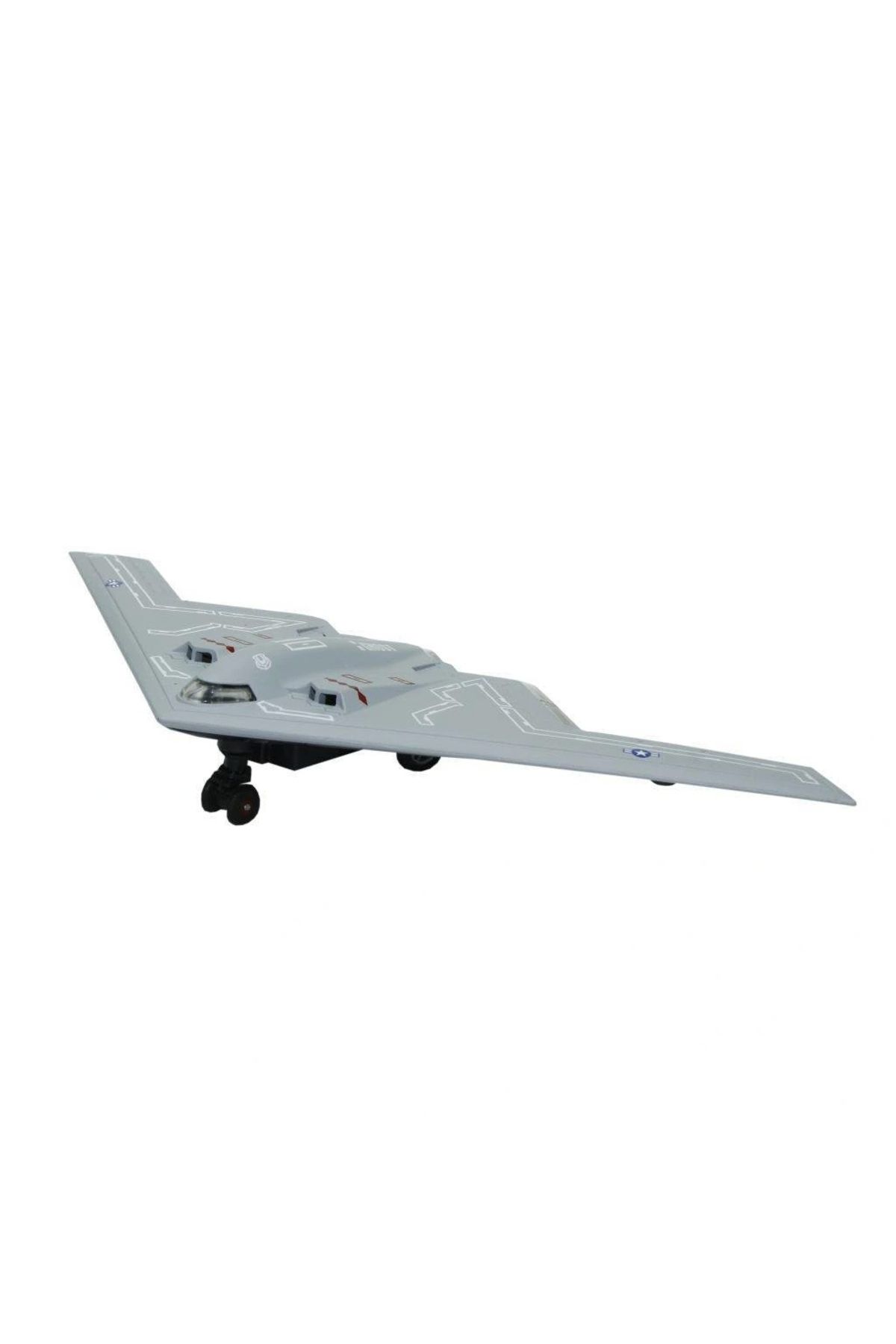 Tolzan HW777-20 - Çek Bırak Metal Uçak Sesli Işıklı - Gri