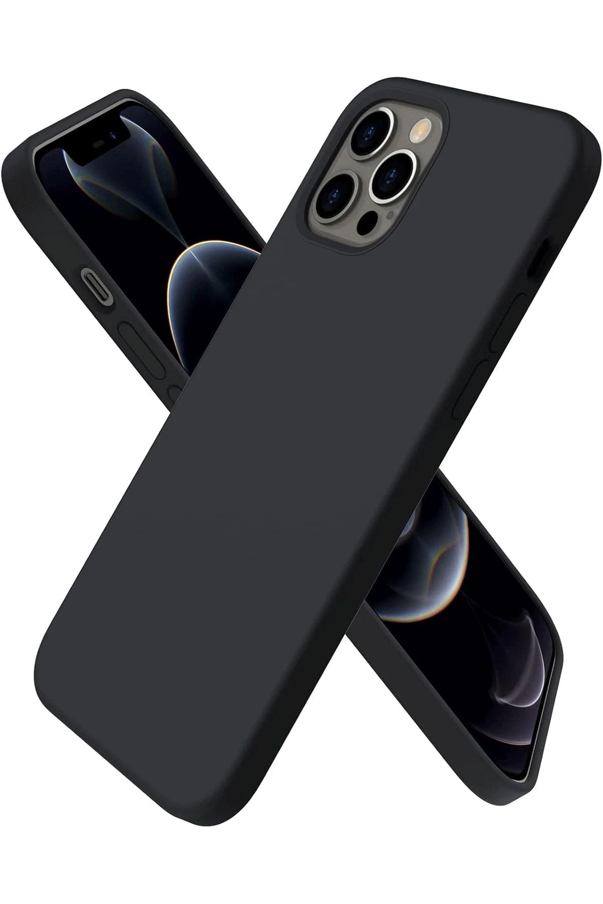 NewFace iPhone 12 Pro Max Kılıf First Silikon - Siyah WLZOR