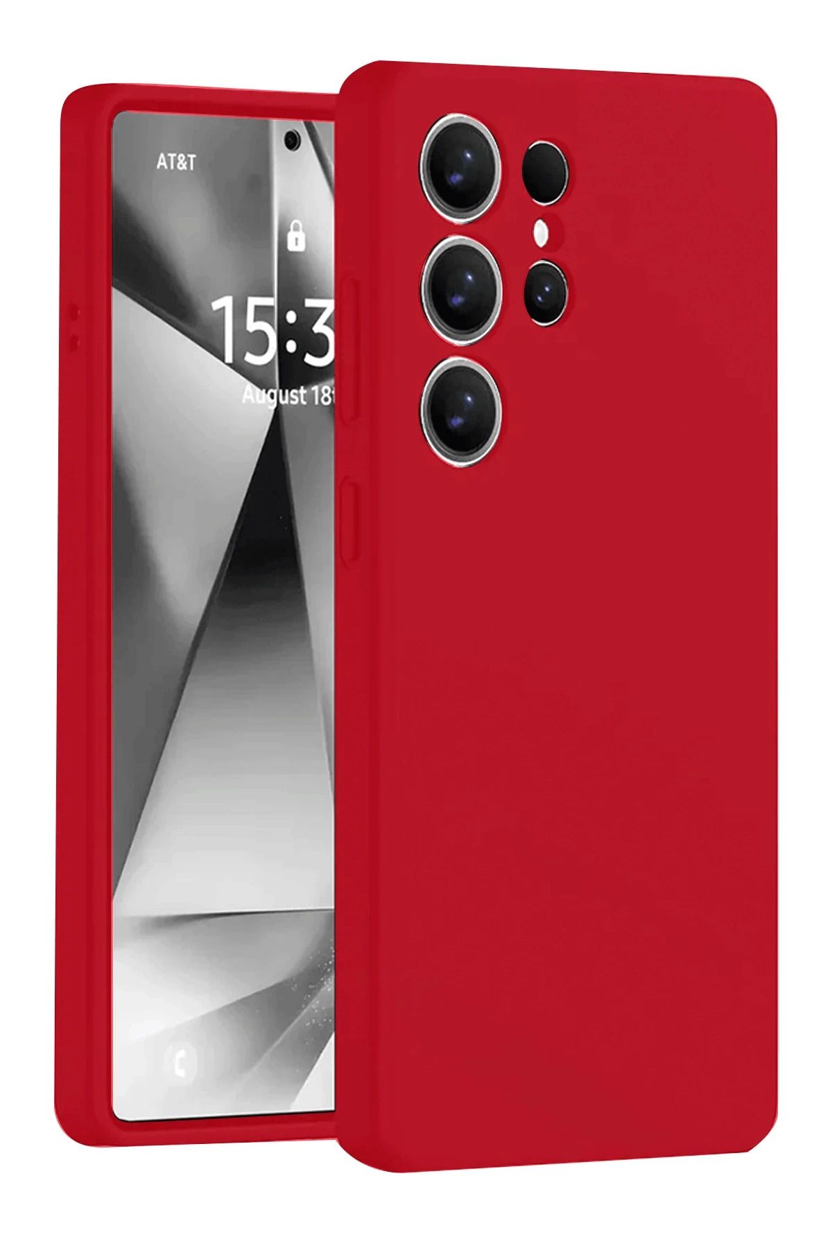 NewFace Galaxy S25 Uyumlu Ultra Kılıf Nano içi Kadife Silikon - Kırmızı