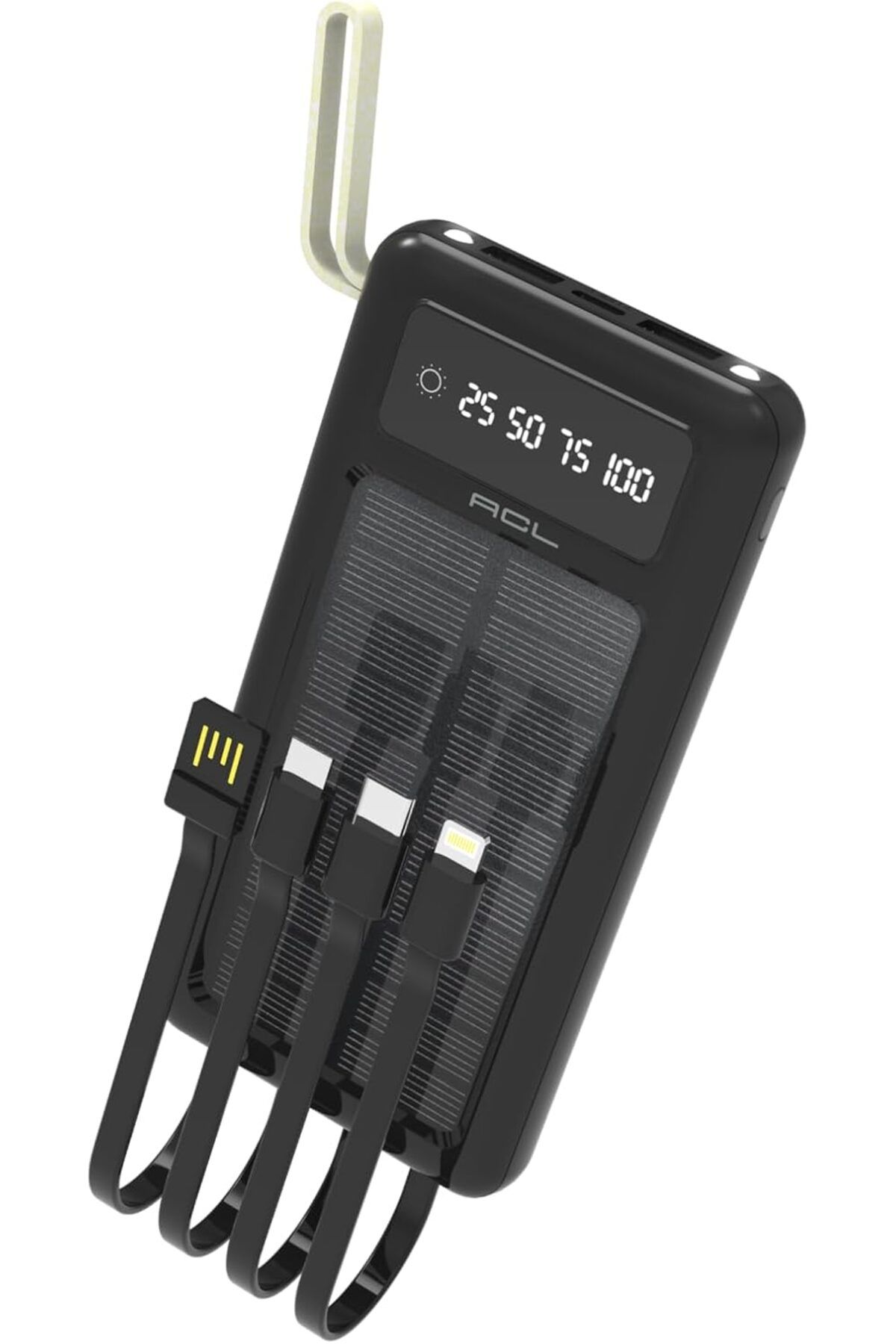 STOREMAX lbstorex Acl 10000 mAh Powerbank Göstergeli Powerbank Solar Fenerli Güneş Enerjili Type C - Light