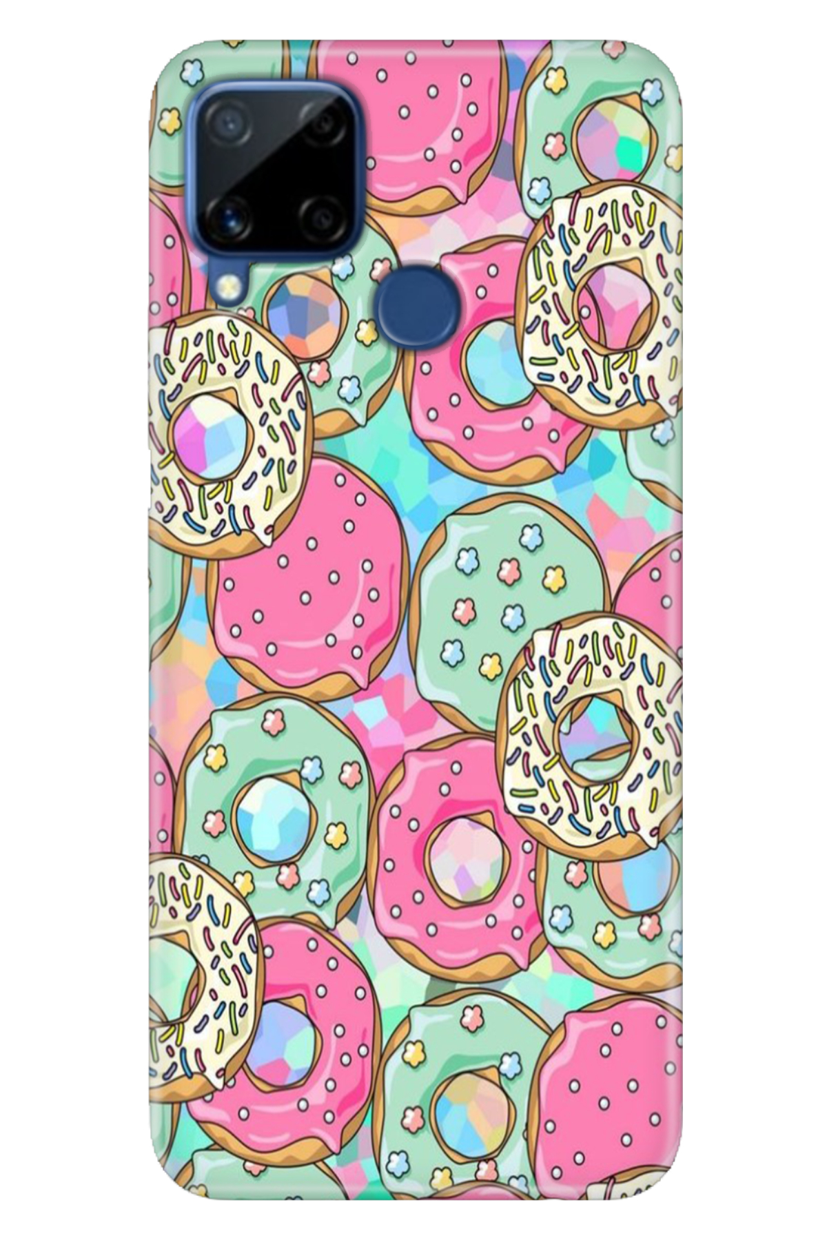 Realme C15 Sheath Patterned Silicone Color TPU UV Donut