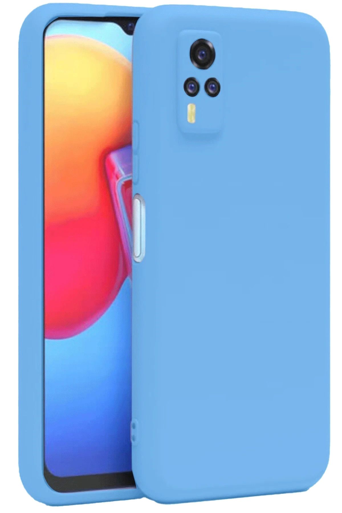 NewFace Vivo Y53S uyumlu Kılıf Nano içi Kadife Silikon - Mavi BSTMY