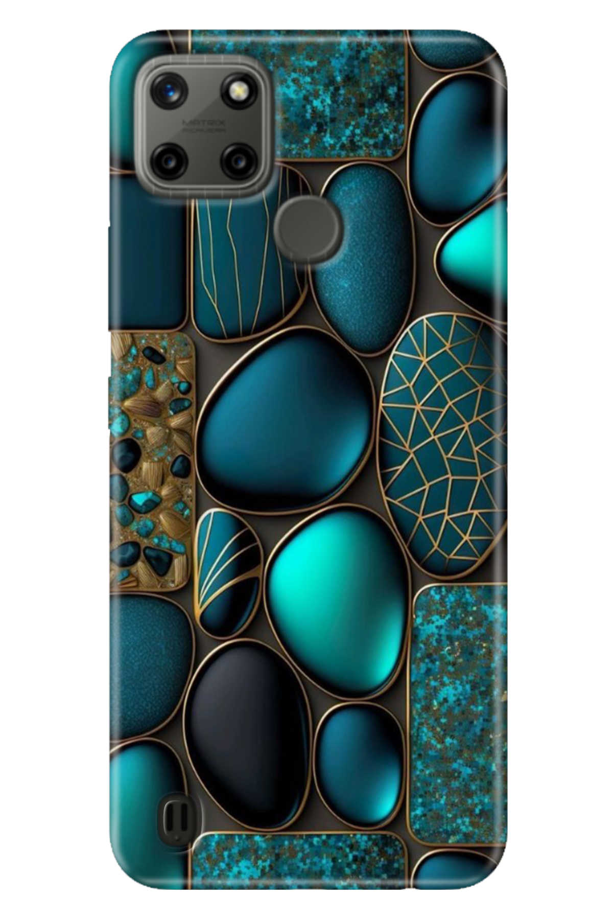 Realme C21Y - Realme C25Y Sheath Colorful TPU UV Printed Patterned Silicone Marble