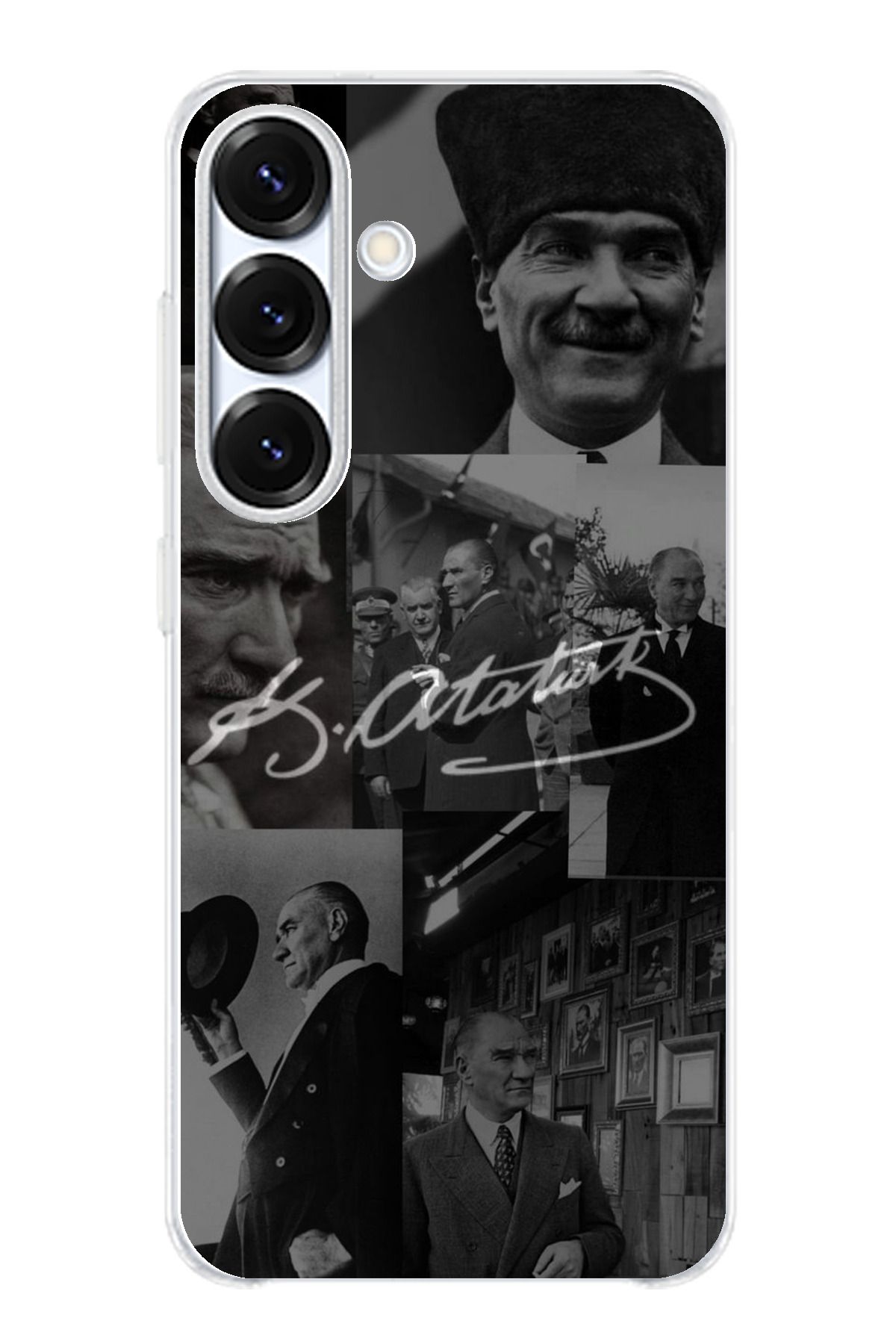 TechTree Samsung Galaxy S25 PLUS Uyumlu Kemal Atatürk İmza Şeffaf Silikon Kılıf