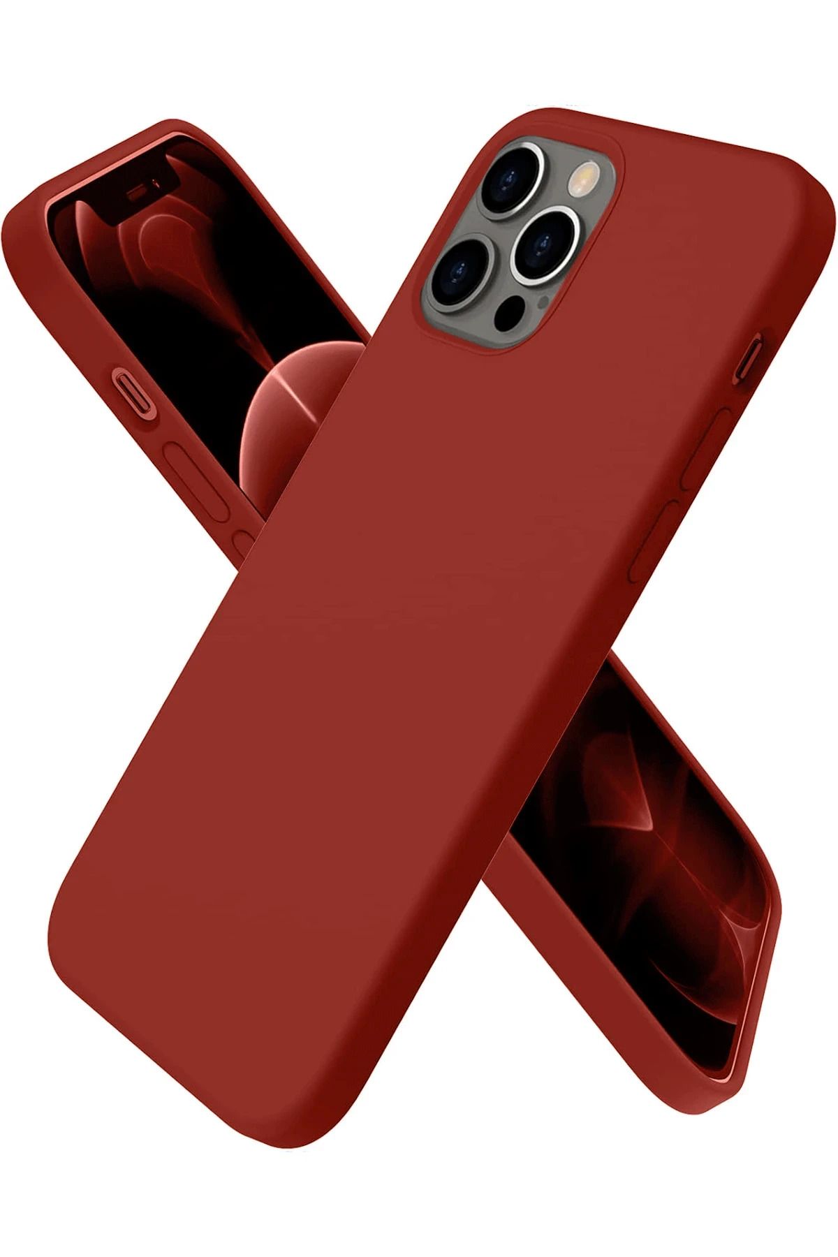 NewFace iPhone 12 Pro Max Kılıf First Silikon - Bordo SVLRS