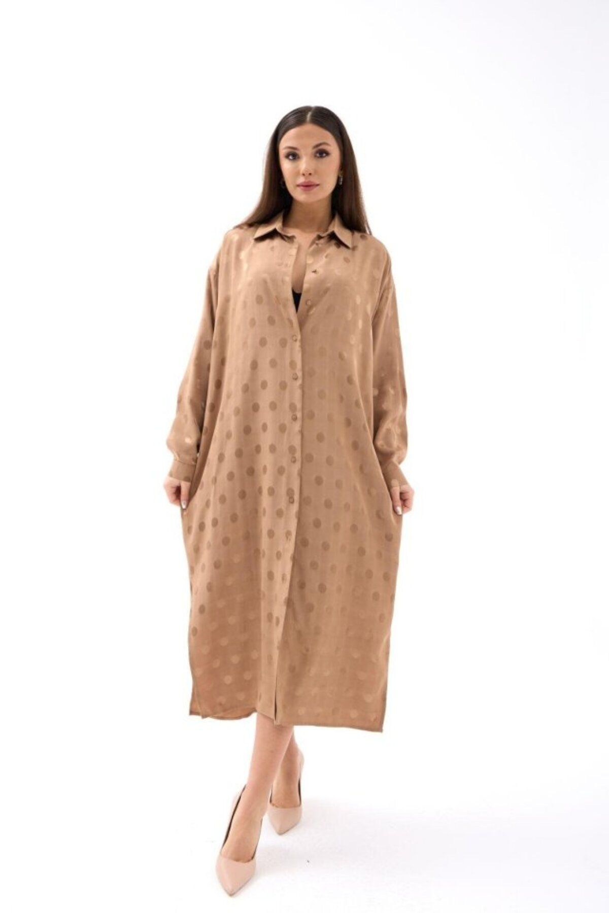 ARUZ MODA 7417 ELBİSE-TABACCO