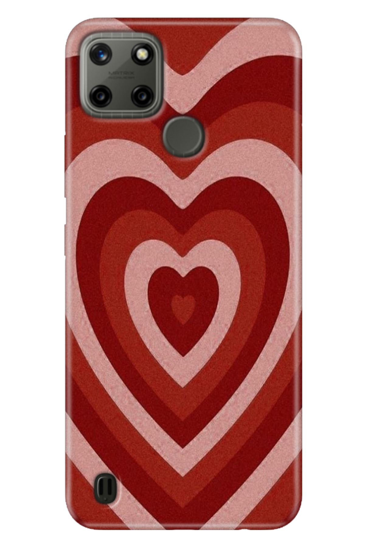 Realme C21Y - Realme C25Y Case Colorful TPU UV Printed Patterned Silicone Matte Heart