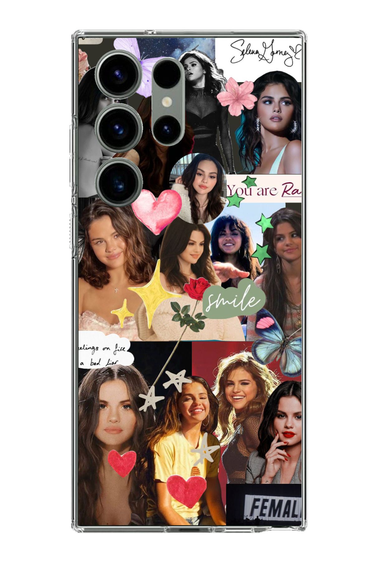 TechTree Samsung Galaxy S23 Ultra Uyumlu Selena Gomez Şeffaf Silikon Kılıf