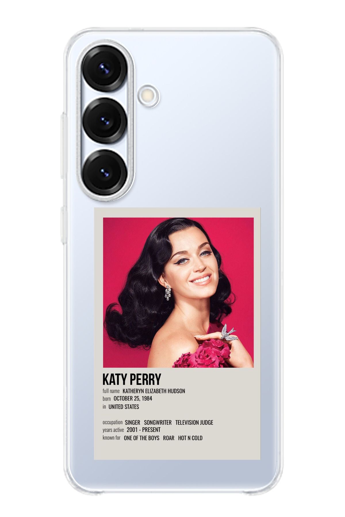 TechTree Samsung Galaxy S25 Uyumlu Katy Perry Şeffaf Silikon Kılıf