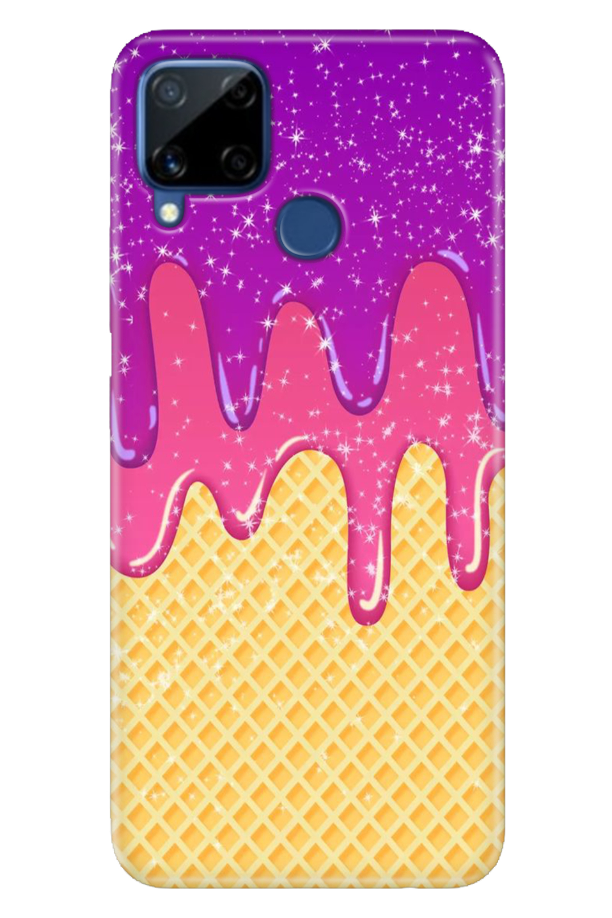 Realme C15 Sheath Patterned Silicone Color TPU UV Cream