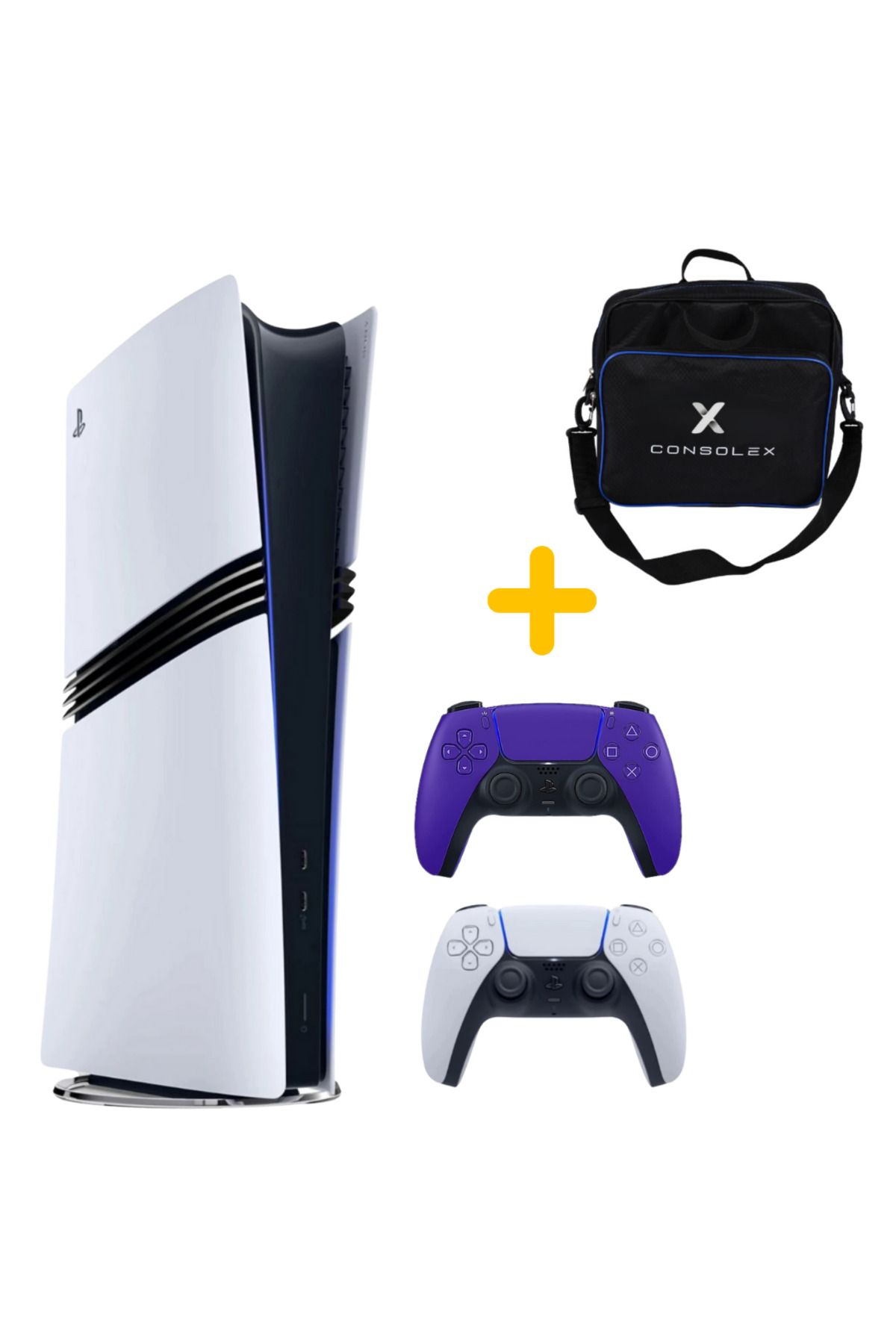 Sony Playstation 5 - Pro 2 TB Oyun Konsolu (CFI-7021 Avrupa) - Çift Kol- (Mor) + ÇANTA