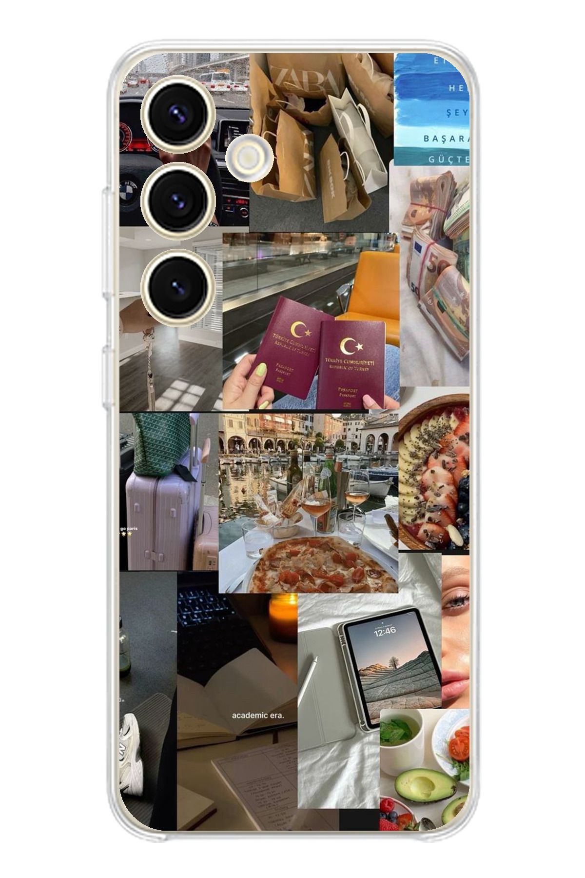 TechTree Samsung Galaxy S24 Uyumlu Yeni Vision Board Hayal Panosu Tasarımlı Şeffaf Silikon Kılıf