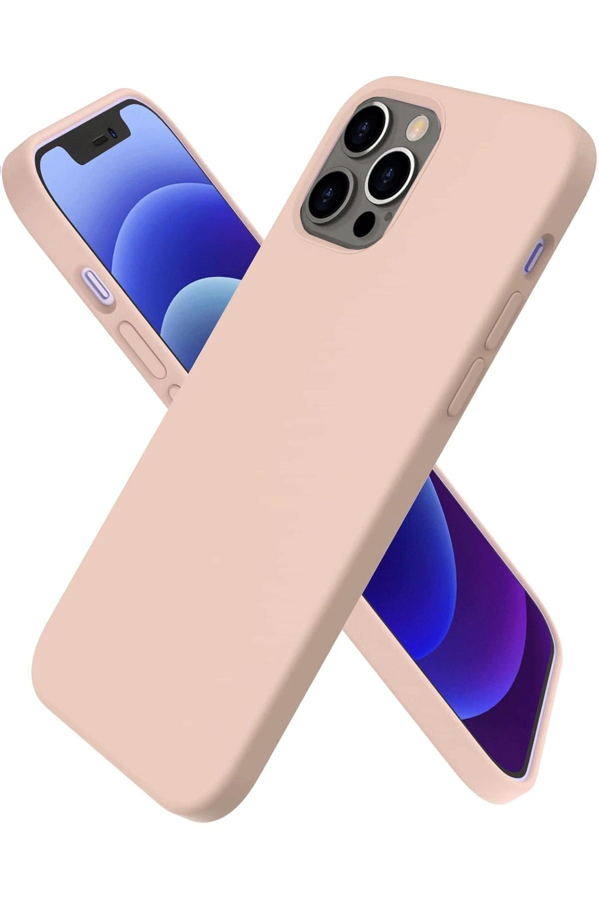 NewFace iPhone 12 Pro Kılıf First Silikon - Pudra SVLRS
