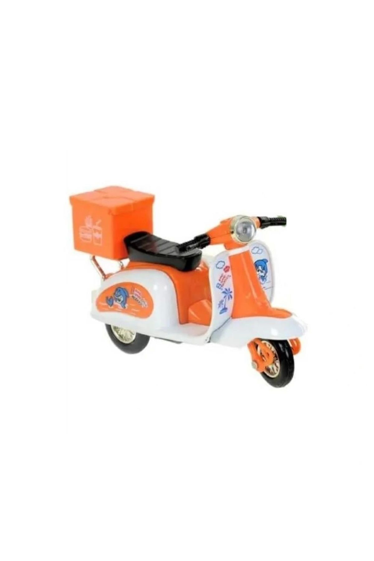 Tolzan Çek Bırak Metal Vespa Motor Cm - FY361A-D - Turuncu