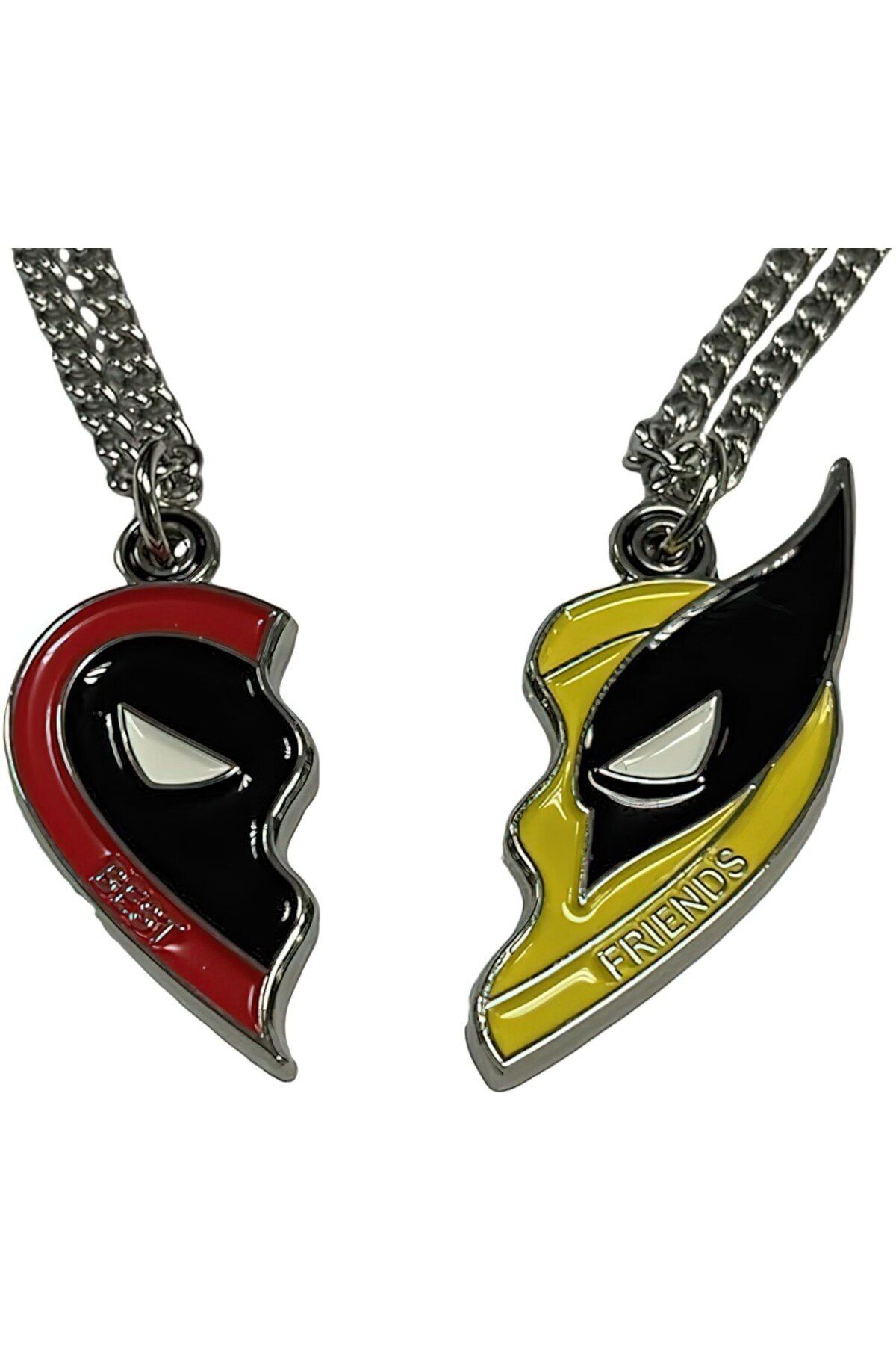 FG KONNİCHİWA Deadpool & Wolverine ÇİFT KOLYESİ %100 ÇELİK KOLYE PASLANMAZ RENK ATMAZ