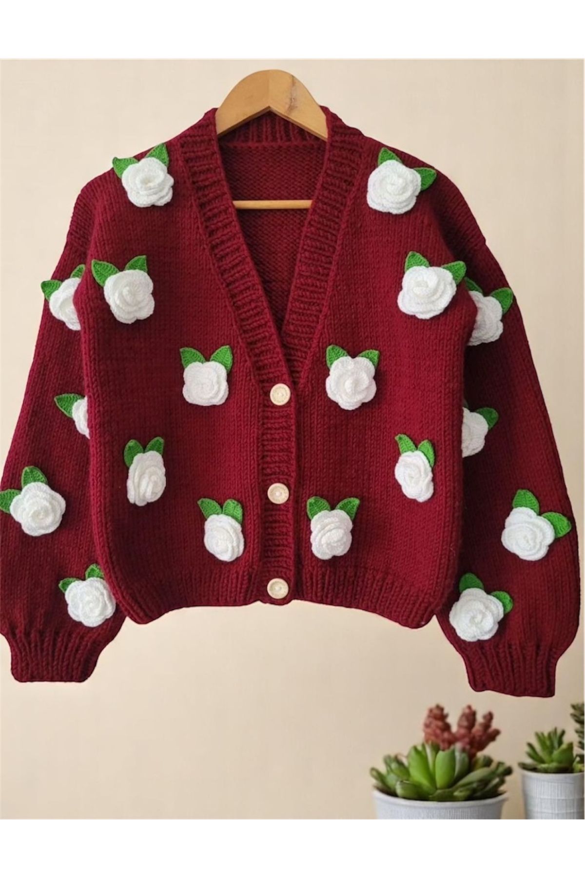 Butik ZA Handmade güllü hırka