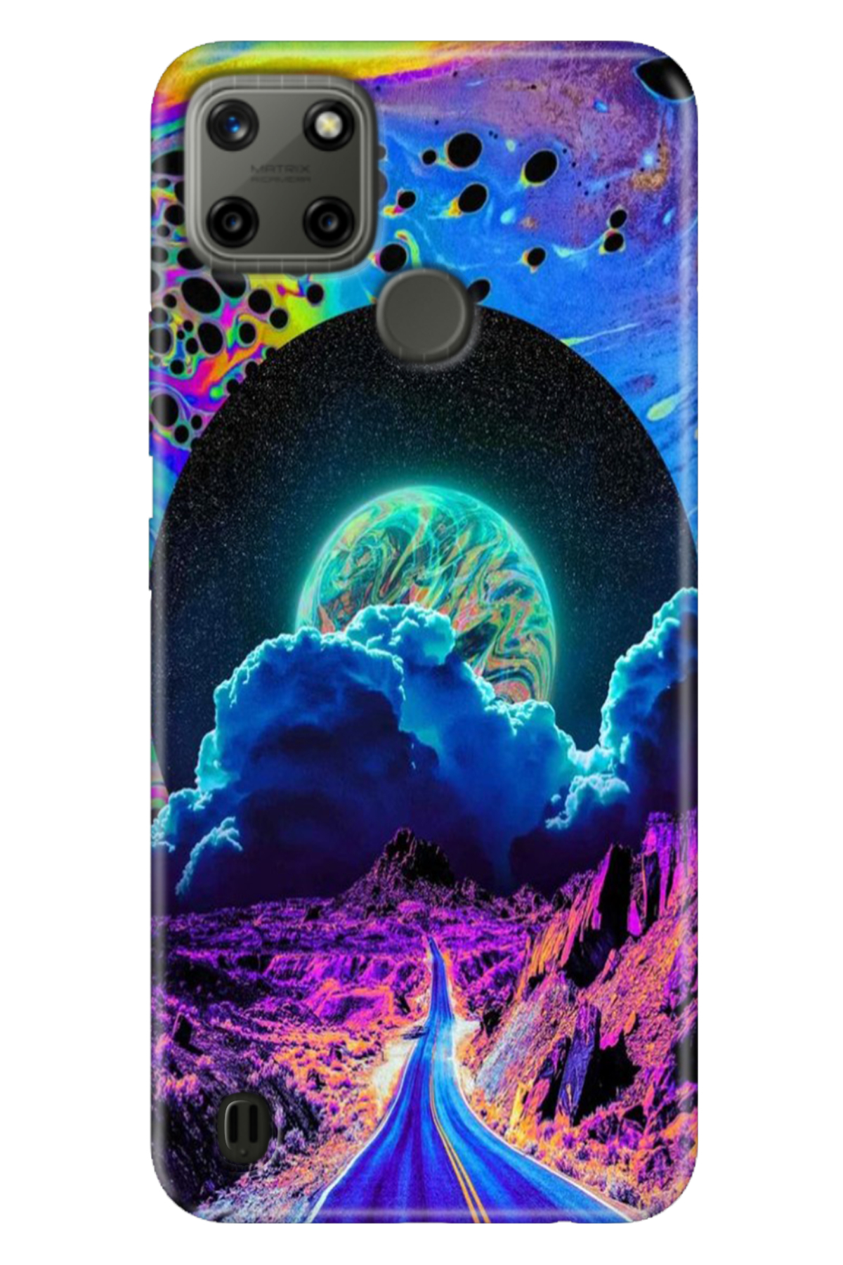 Realme C21Y - Realme C25Y Case Colorful TPU UV Printed Patterned Silicone Dream Road