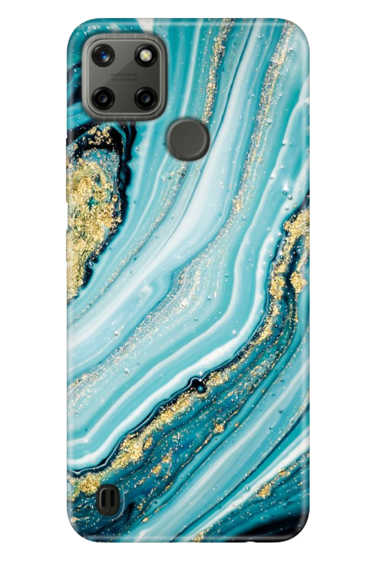 Realme C21Y - Realme C25Y Sheath Colorful TPU UV Printed Pattern Silicone Glitter Stone