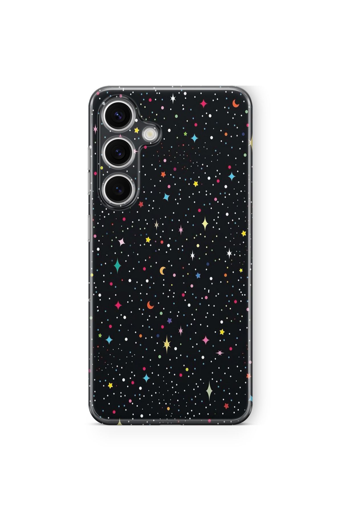 Space Star Samsung Galaxy A24 Uyumlu Minimalist Gökyüzü Tasarım Baskılı Şeffaf Kılıf