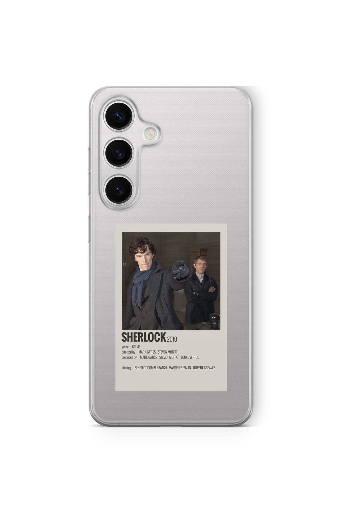 Space Star Samsung Galaxy A14 Uyumlu Sherlock Minimalist Poster Tasarım Baskılı Şeffaf Kılıf