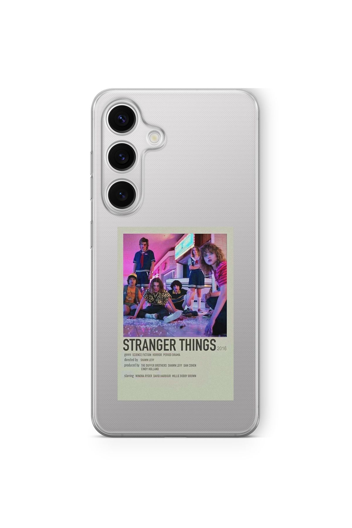 Space Star Samsung Galaxy A14 Uyumlu Stranger Things Poster Tasarım Baskılı Şeffaf Kılıf