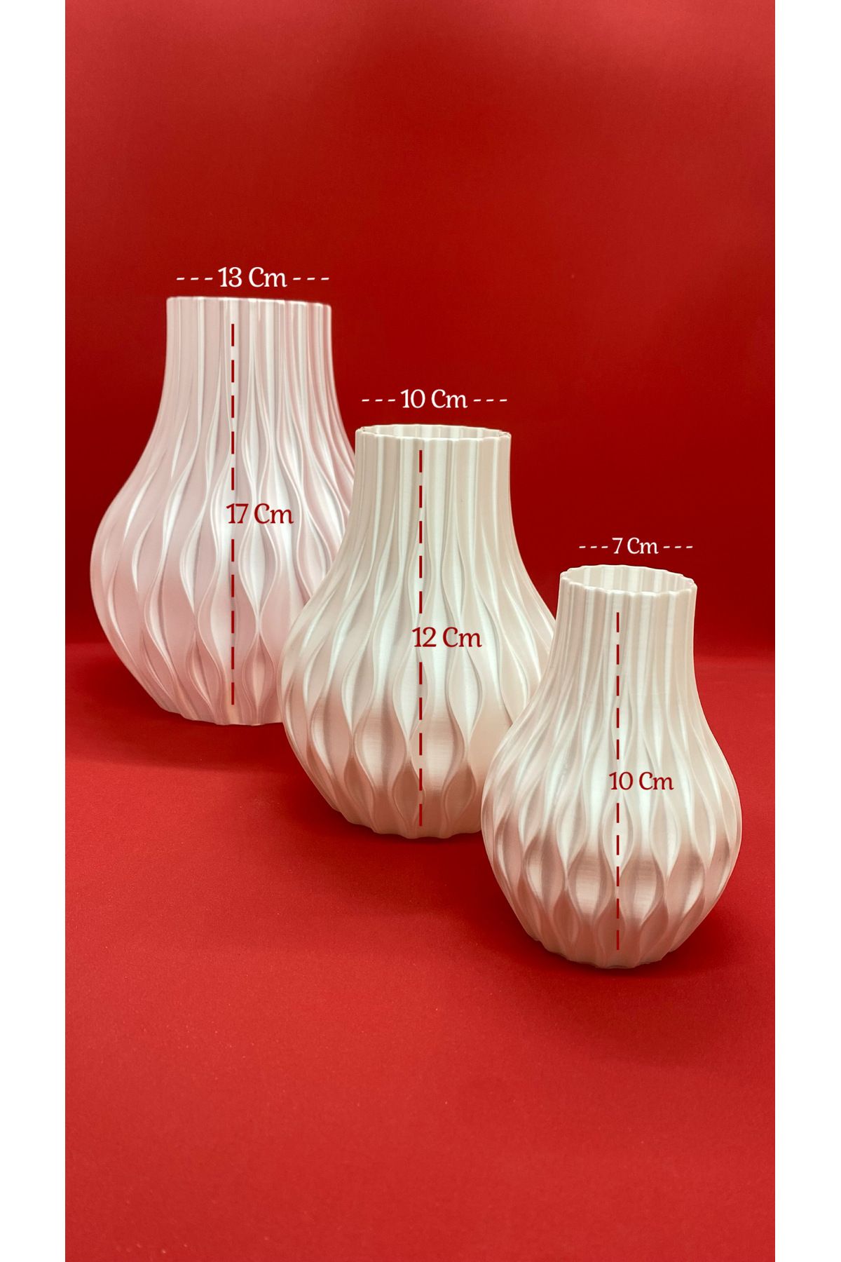 Güneş Sanat Evi Üçlü Spiral Model Dekoratif Vazo