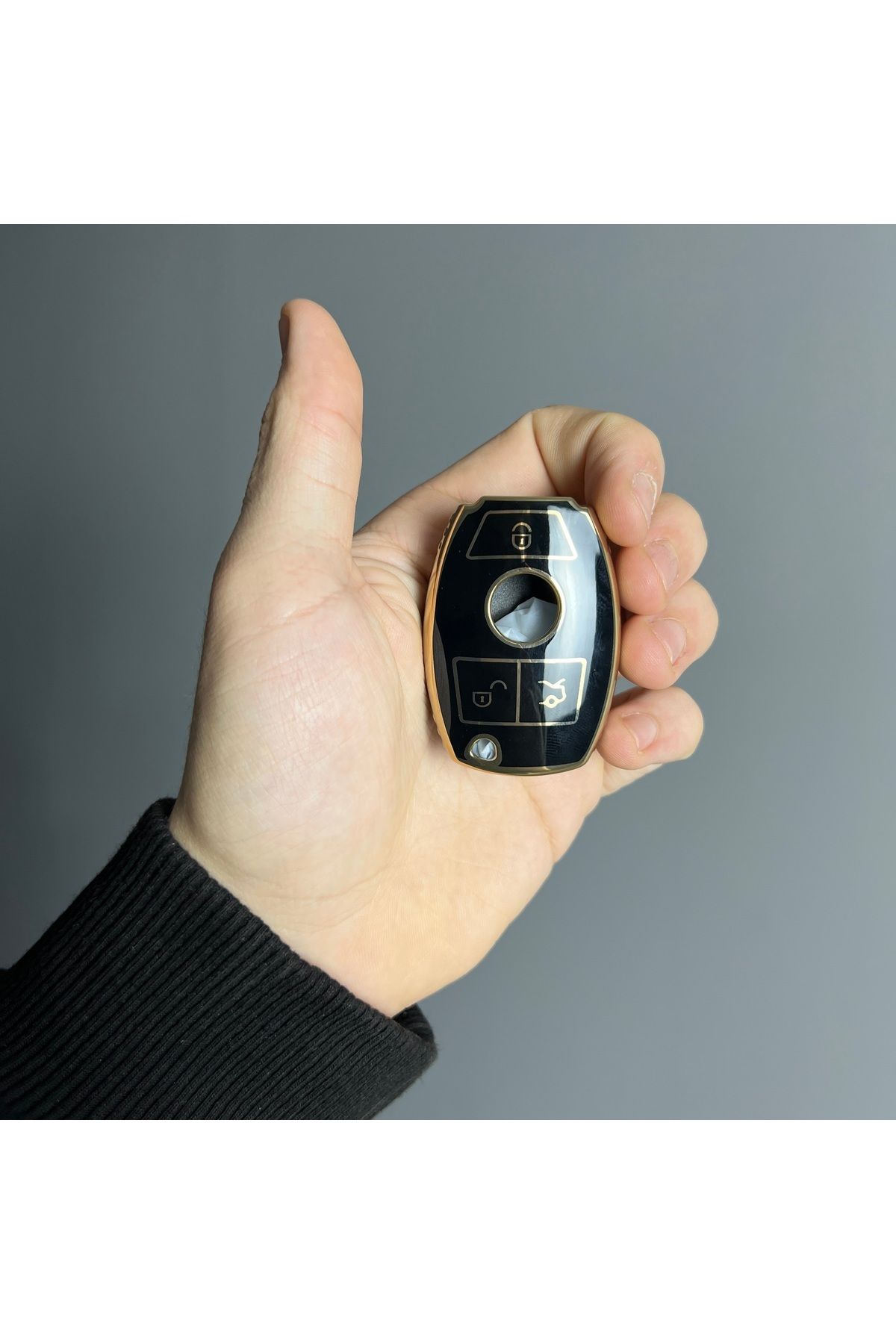 Luxe Aksesuarr Mercedes BGA Class W203 W204 W205 W210 W211 3 Buton Koruma Anahtar Kumanda Silikon Kılıf Siyah Renk