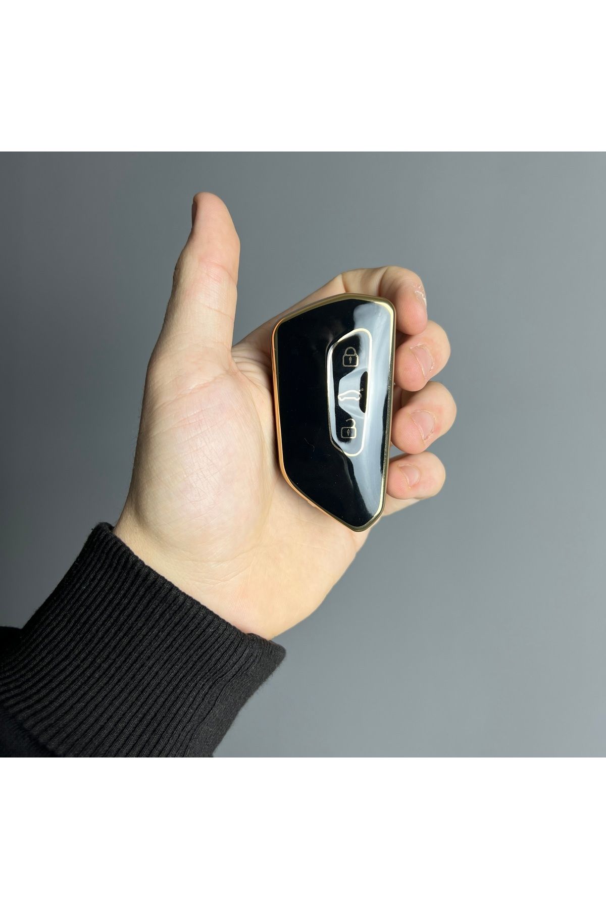 Luxe Aksesuarr Volkswagen 2021-2023 Uyumlu Smart 3 Buton Koruma Anahtar Kumanda Silikon Nano Kılıfı Siyah Renk