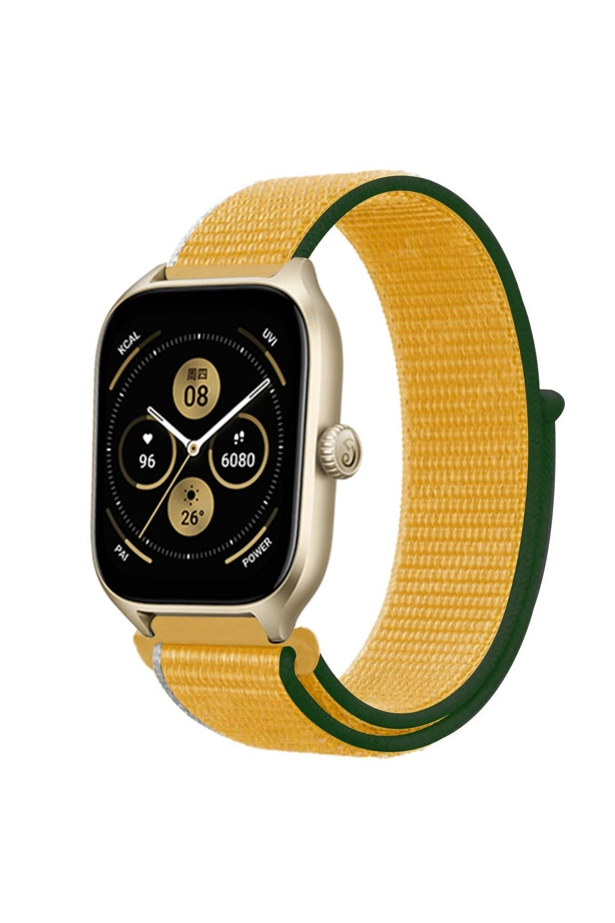 NewFace Watch 22mm Hasırlı Cırtcırtlı Kordon - Sarı BSTMY
