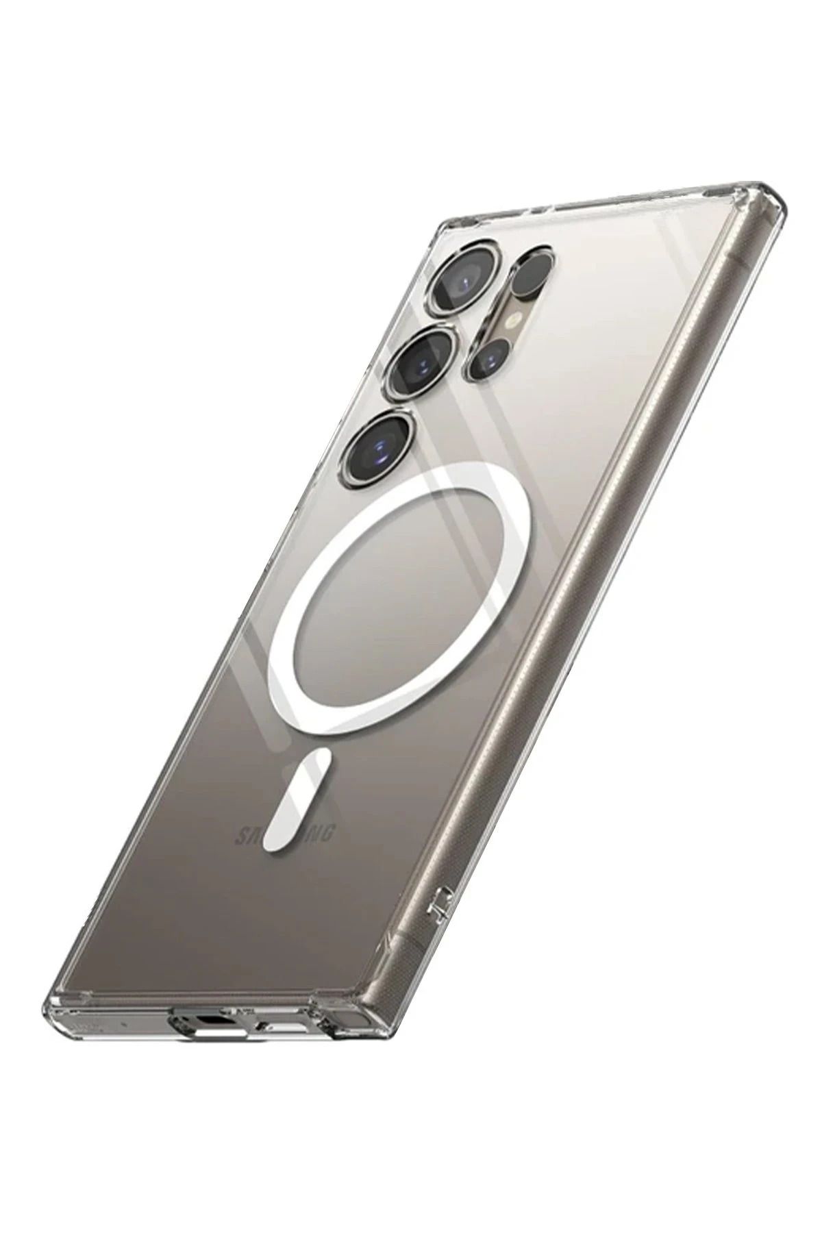 NewFace Galaxy S24 Ultra  uyumlu Kılıf Magneticsafe Şeffaf Silikon - Şeffaf