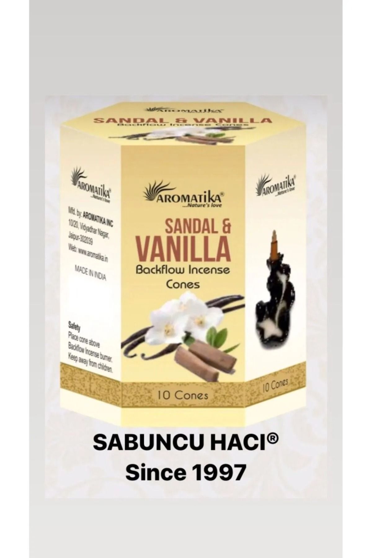 Home Sandal Vanilla/ 10 Adet Geri Akışlı Tütsü Backflow Cones 10 PCS Geri Akış Tütsü