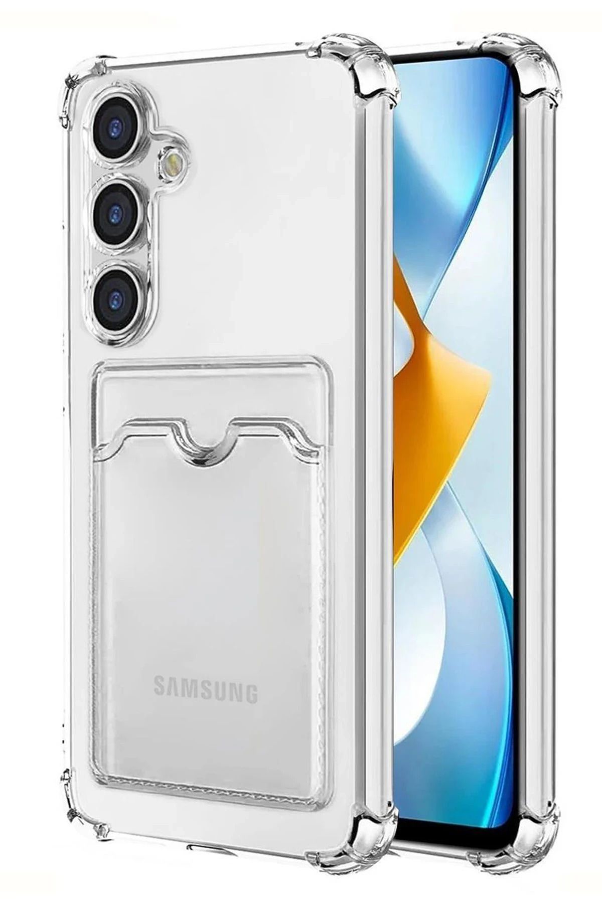 NewFace Samsung Galaxy S24 Plus Kılıf Kart Şeffaf Silikon - Şeffaf BSTMY