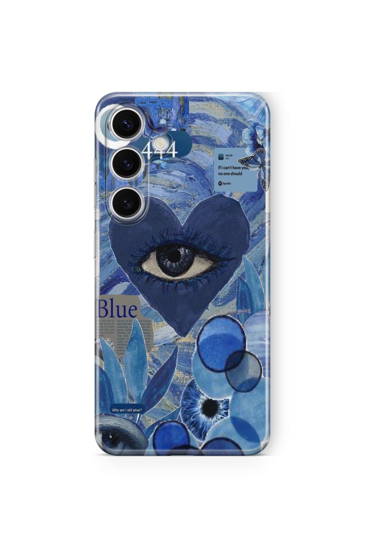 Space Star Samsung Galaxy A04s Uyumlu 444 Blue Tasarım Baskılı Şeffaf Kılıf