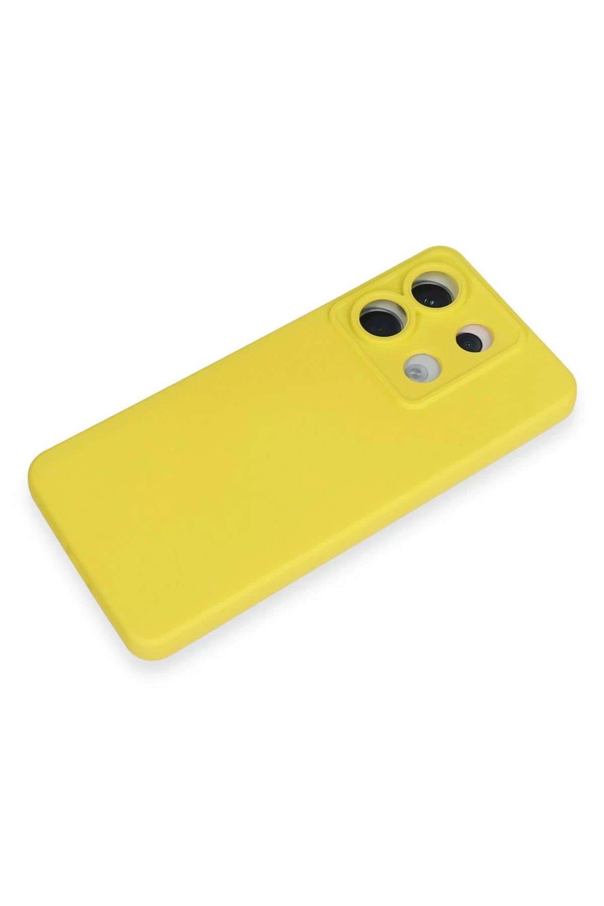 NewFace Xiaomi Redmi Note 13 Pro 5G Kılıf Nano içi Kadife Silikon - Sarı BSTMY uyumlu