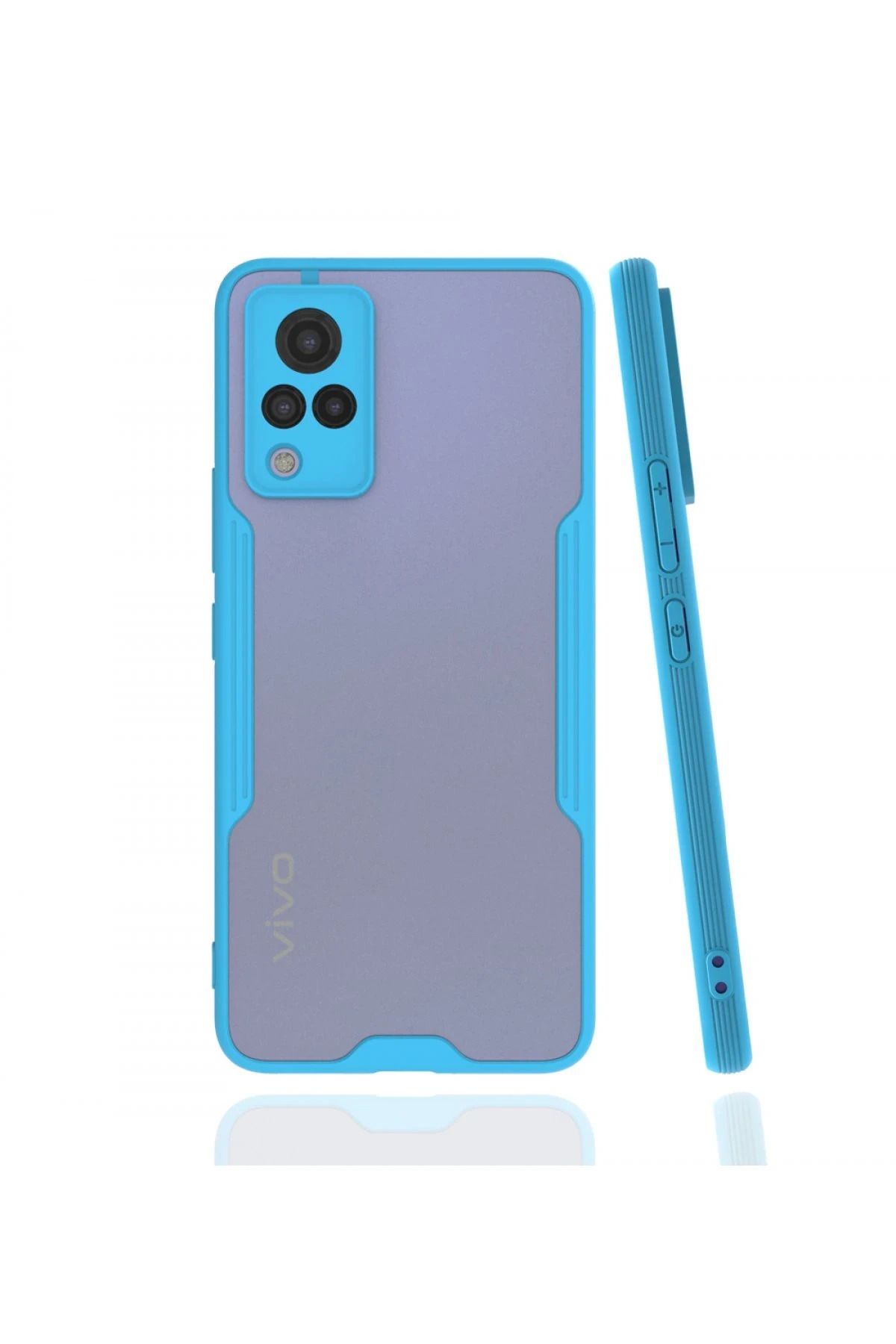 NewFace Vivo V21 Kılıf Platin Silikon - Mavi BSTMY