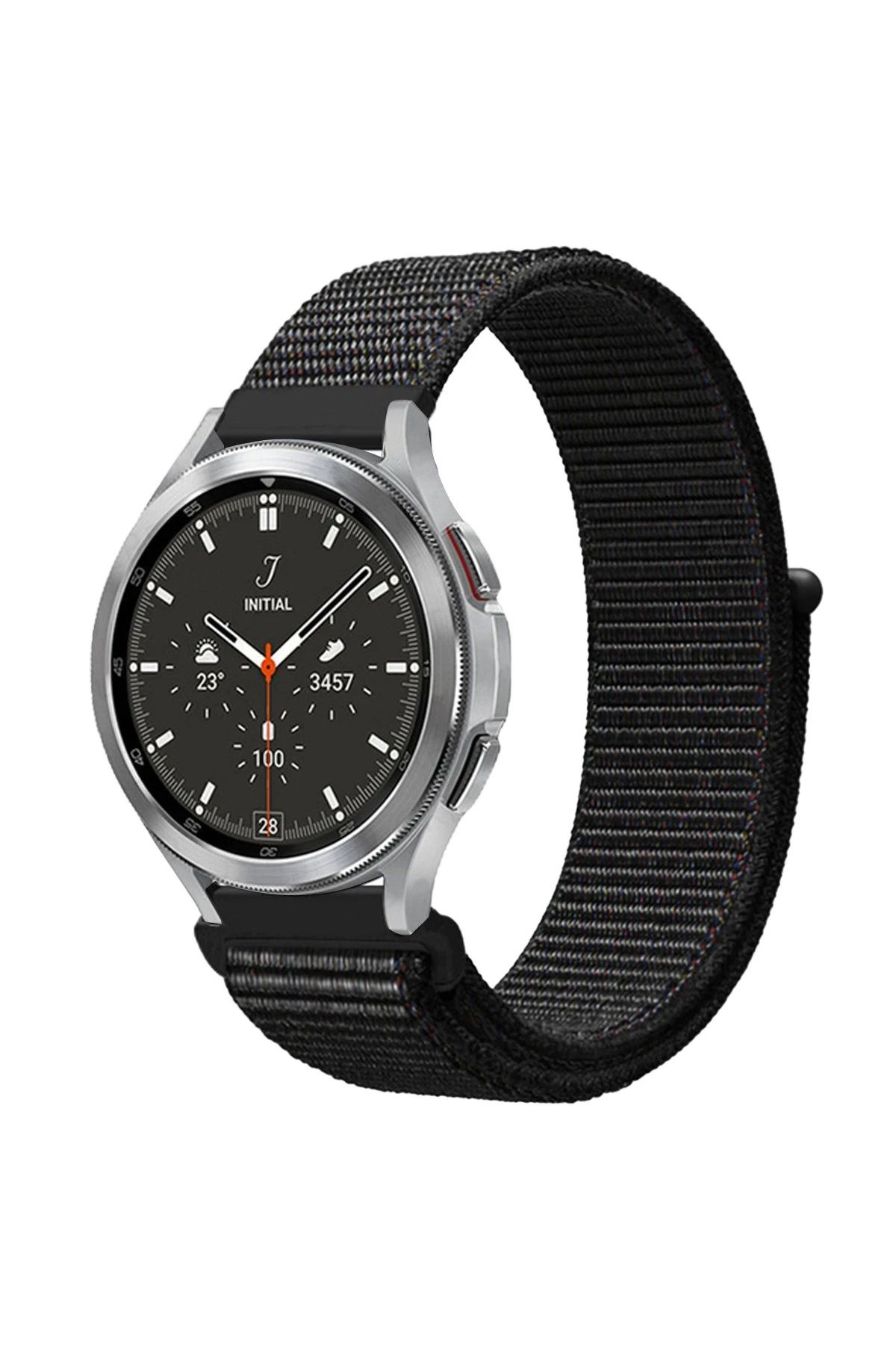 NewFace Watch 22mm Hasırlı Cırtcırtlı Kordon - Siyah BSTMY