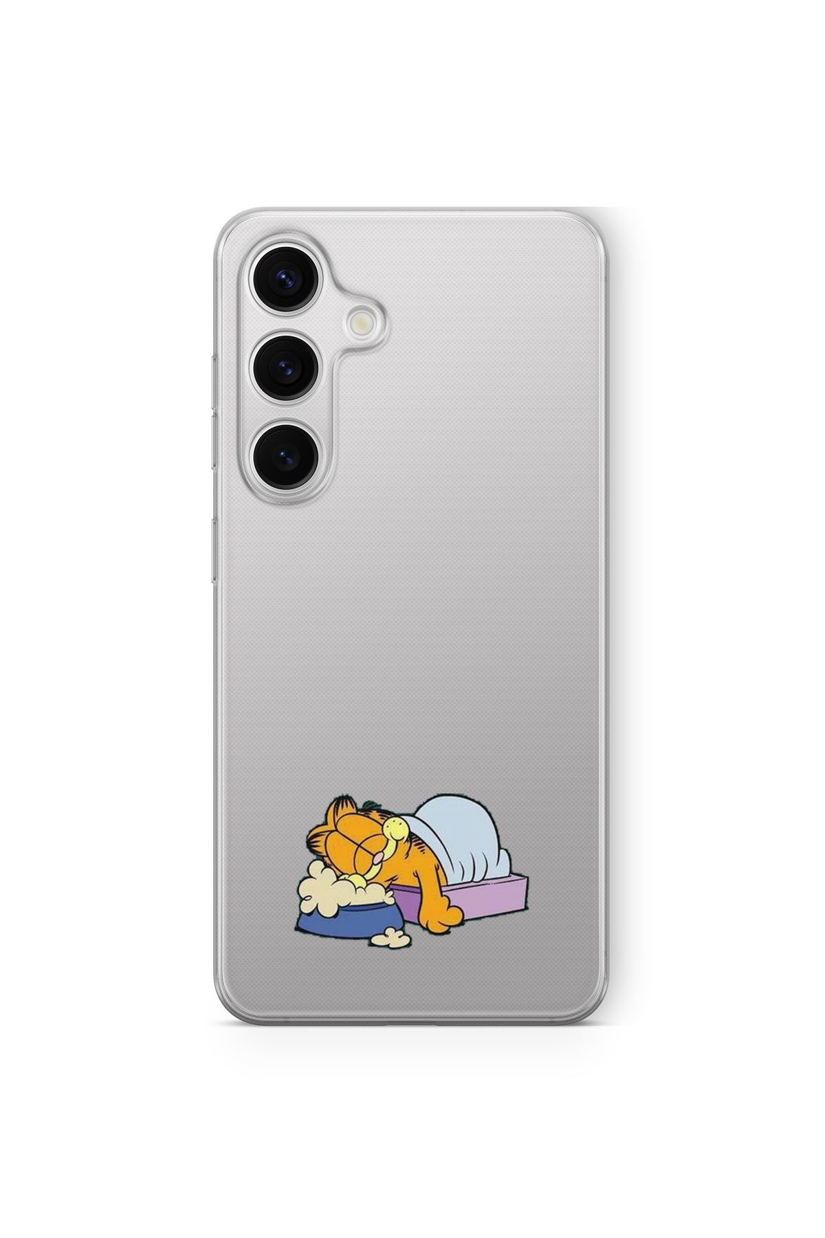 Space Star Samsung Galaxy S24 Uyumlu Garfield Tasarım Baskılı Şeffaf Kılıf