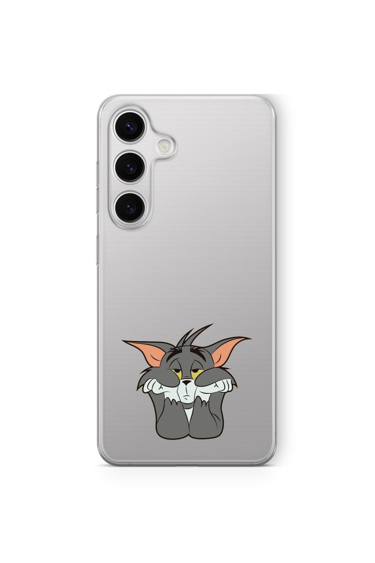 Space Star Samsung Galaxy M34 5G Uyumlu Kedi Tom Tasarım Baskılı Şeffaf Kılıf