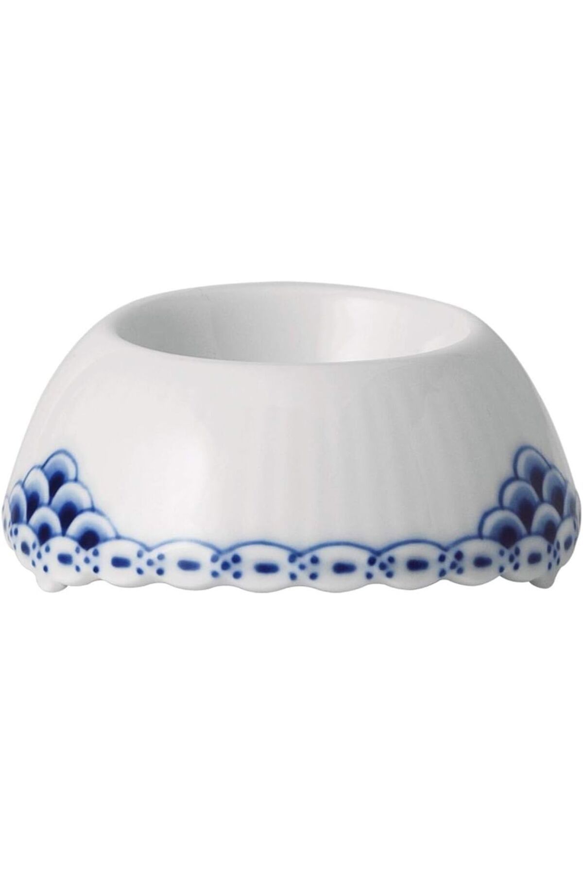 Royal Copenhagen Princess Yumurtalık, Beyaz ve Mavi El Boyaması Porselen Yumurta Kabı, 6.9 cm